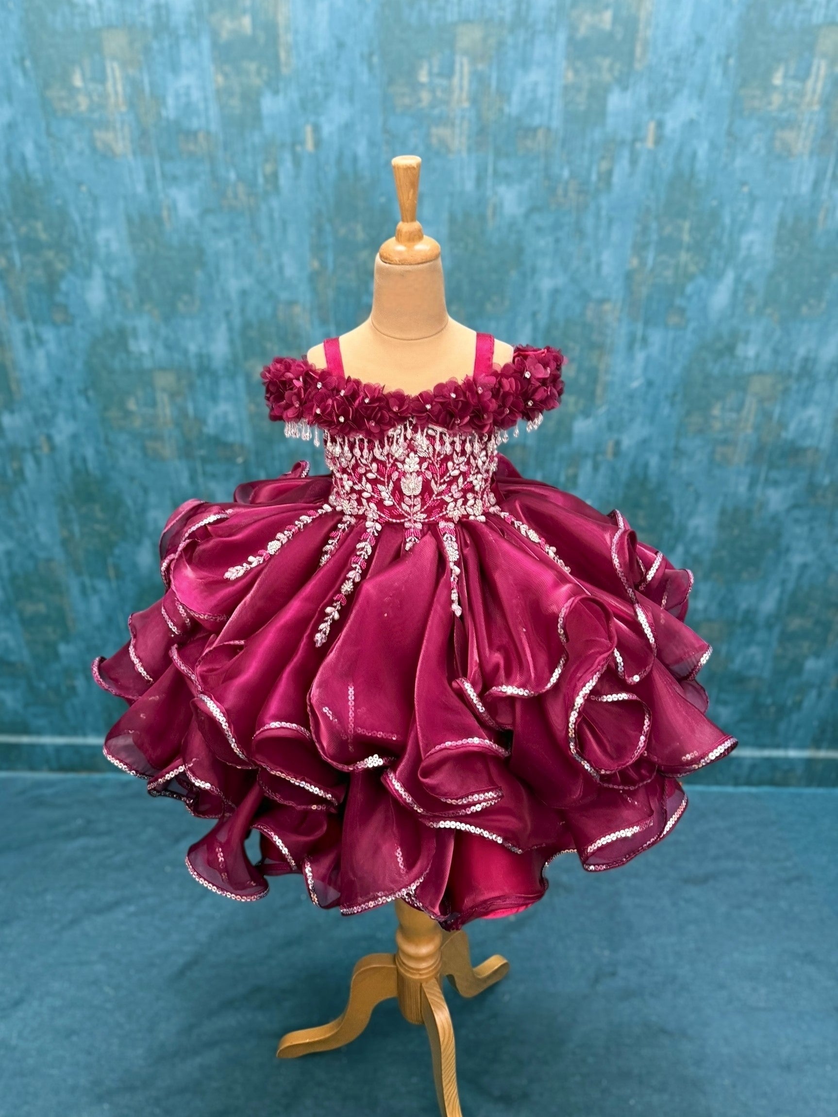 Layer ruby Jimmychu Sequence Ball Gown