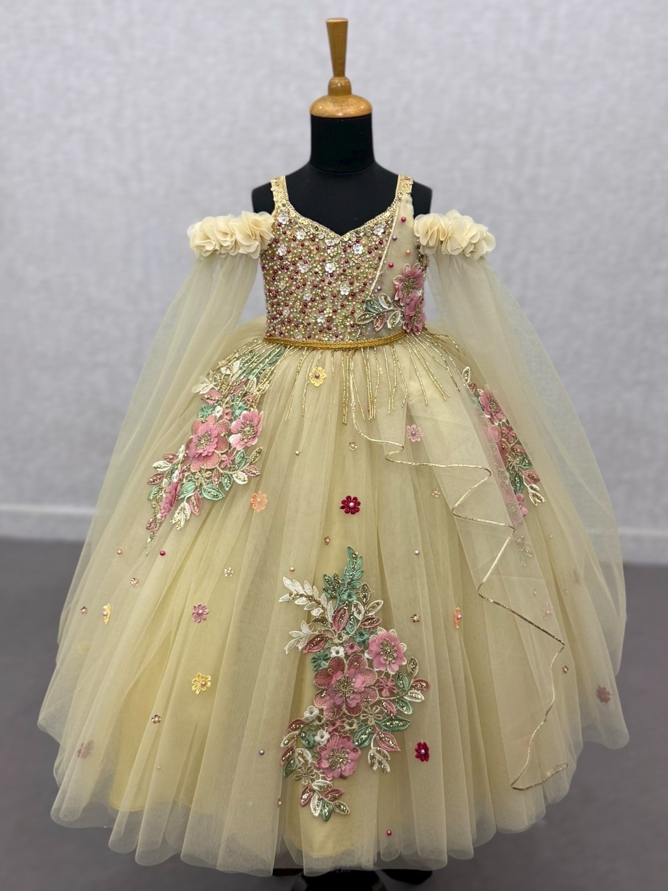 Golden Petal Whisper Couture