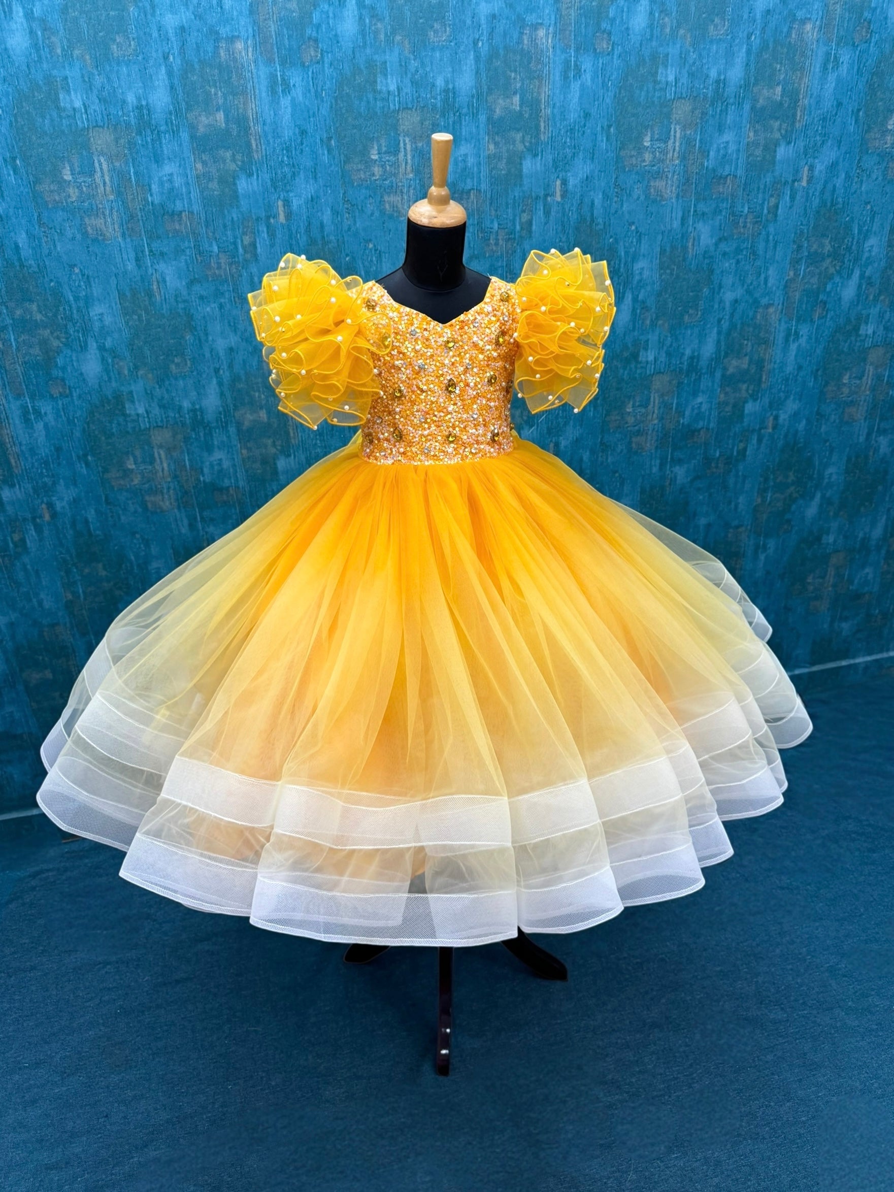 Royal Yellow Glow Enchanted Princess Ball Gown