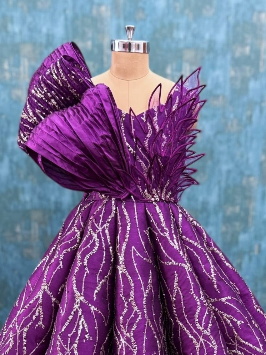 Purple Majesty Radiance Duo- Combo Panel Gown