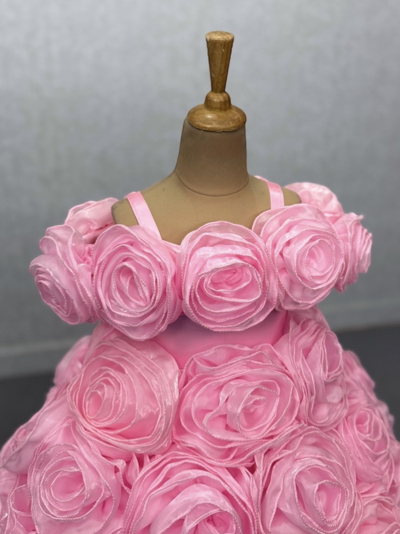 Royal Blush Rosehaven Petal Cloud Off-Shoulder Designer Gown