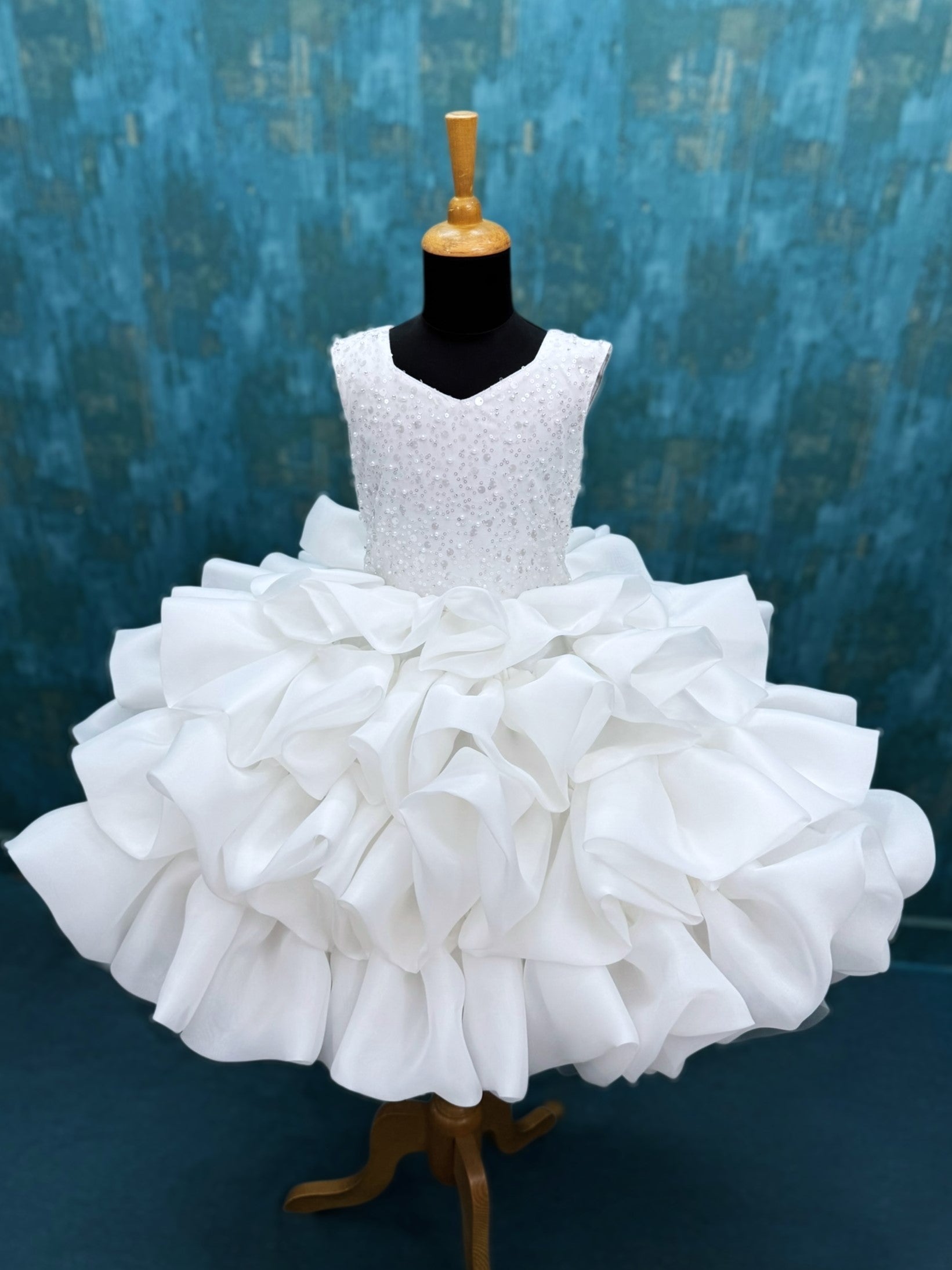 Snow Angel Pearl-Encrusted Princess Celebration Gown
