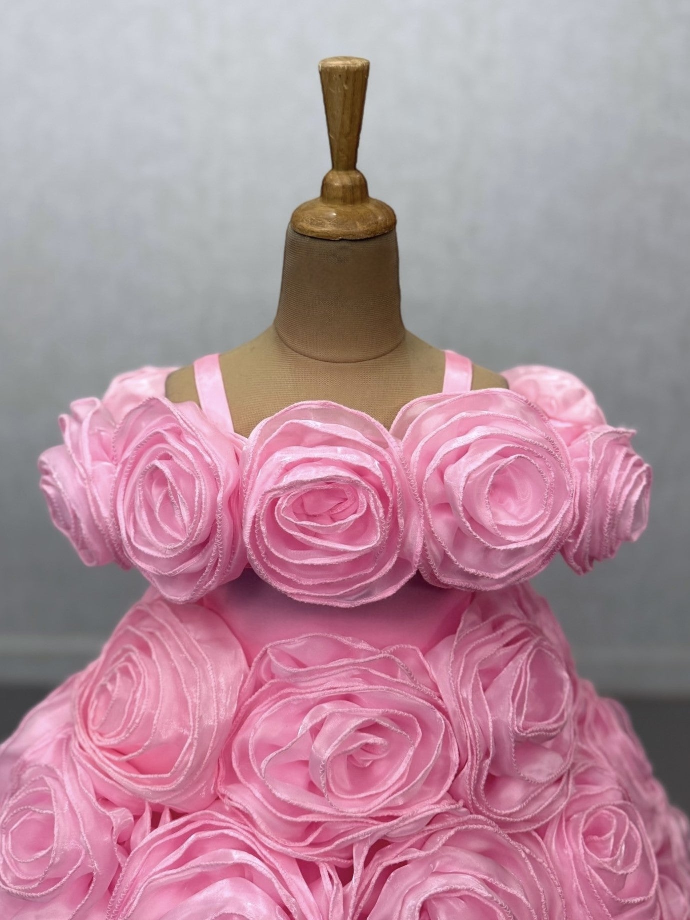 Royal Blush Rosehaven Petal Cloud Off-Shoulder Designer Gown