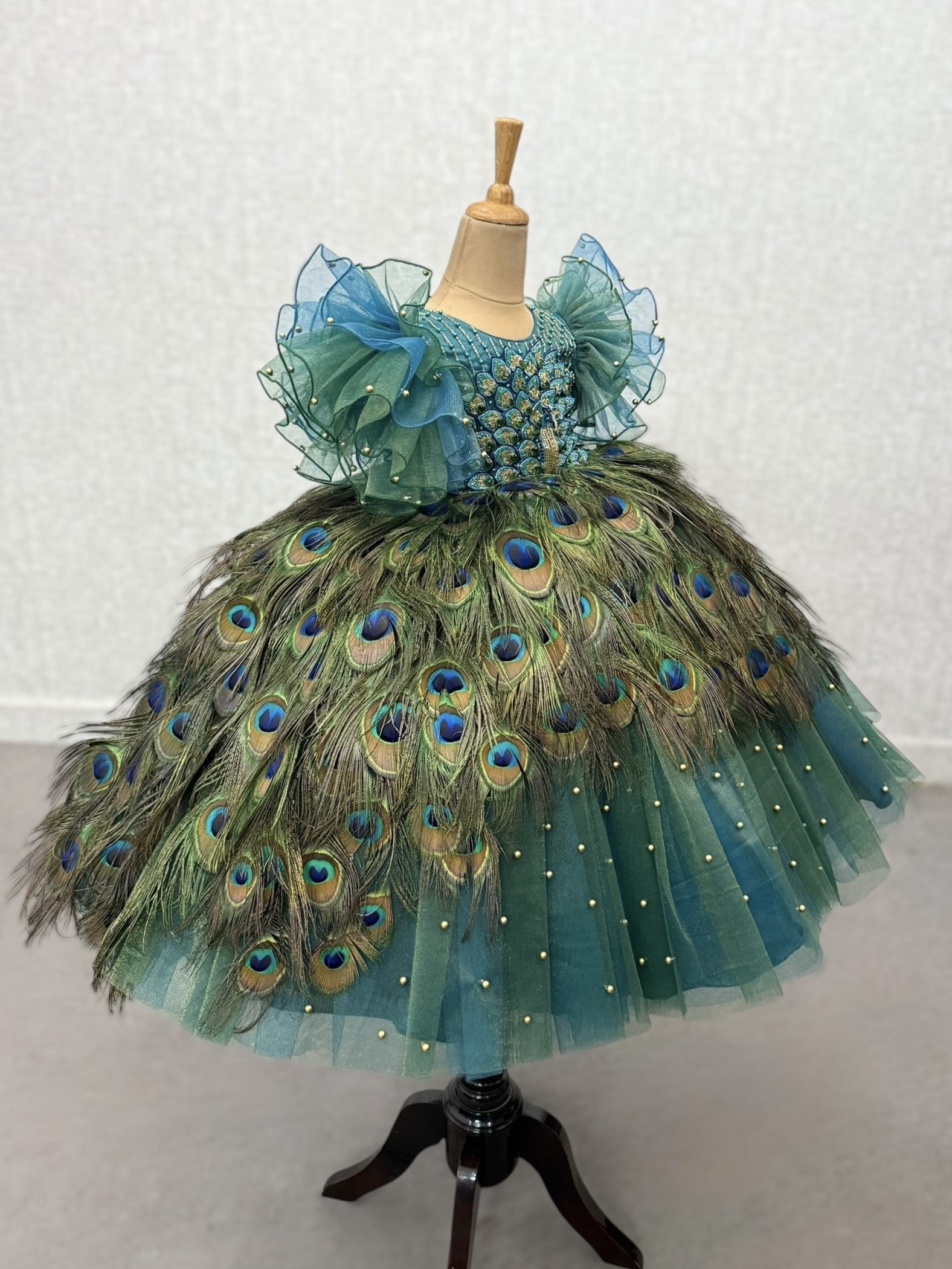Peacock Dress for Girl Baby Online, Enchanted Peacock Princess Gown