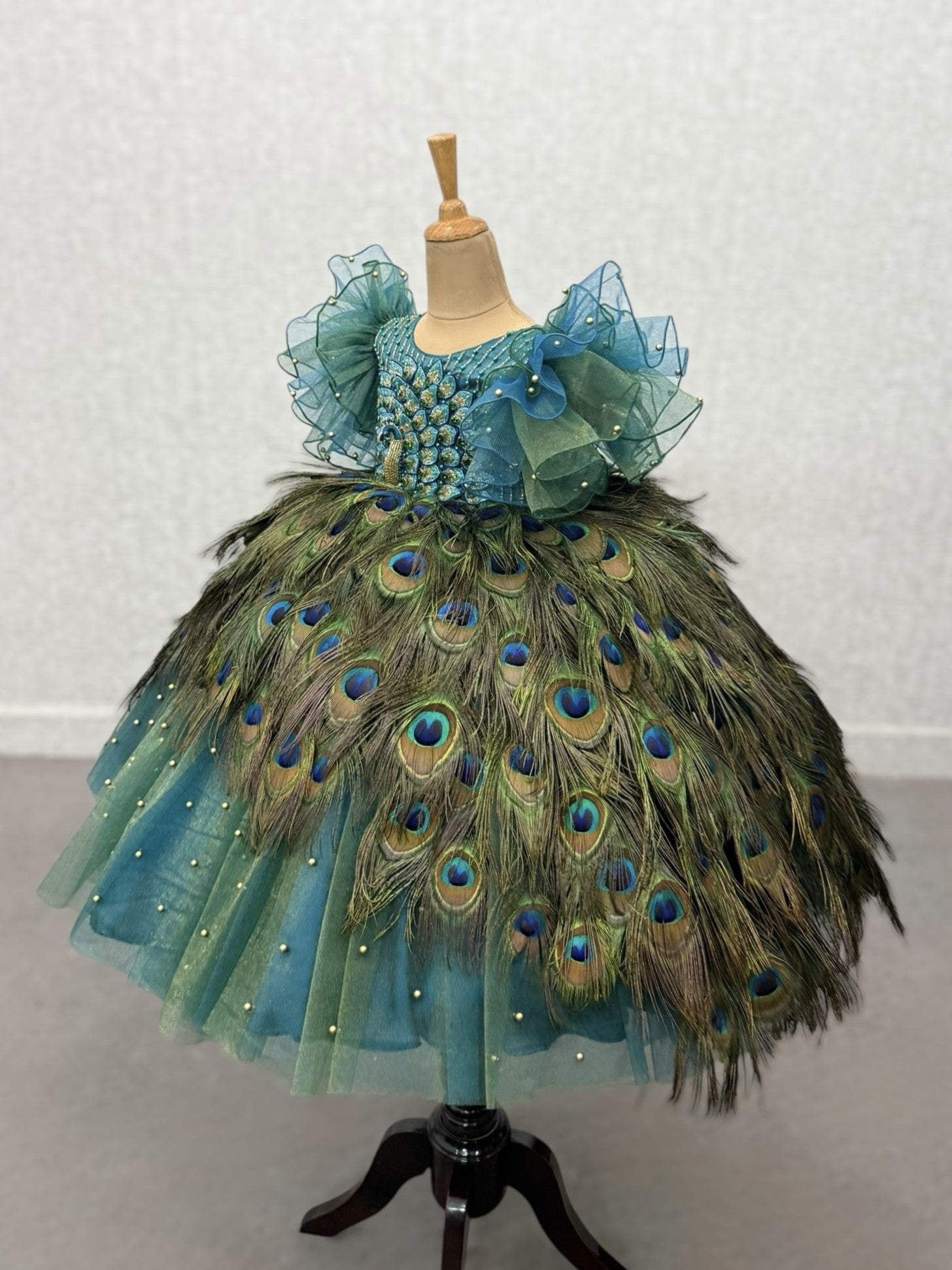 Peacock Dress for Girl Baby Online, Enchanted Peacock Princess Gown