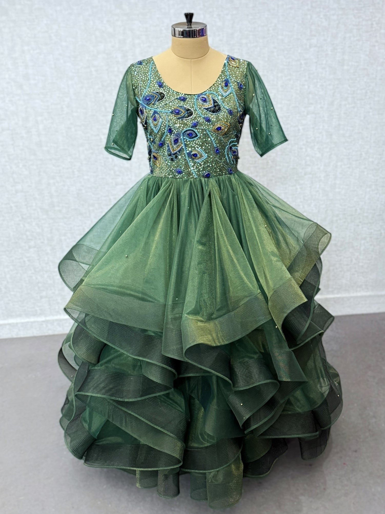 Emerald Peacock Royale Gown