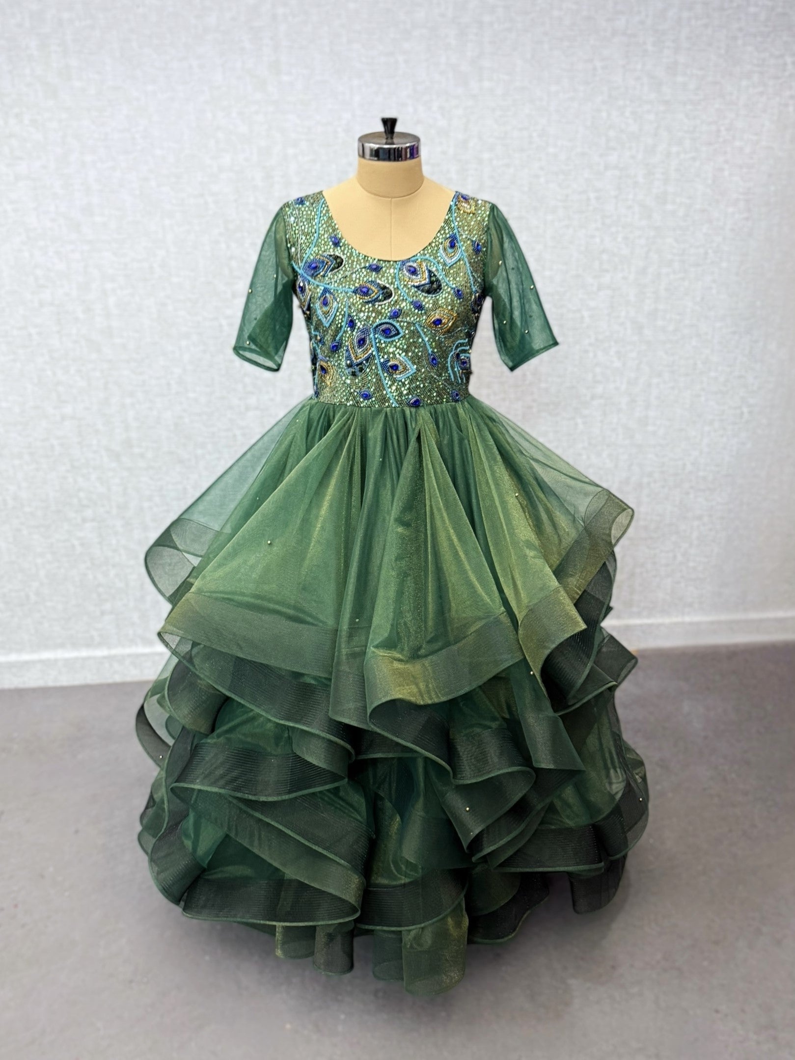 Emerald Peacock Royale Gown