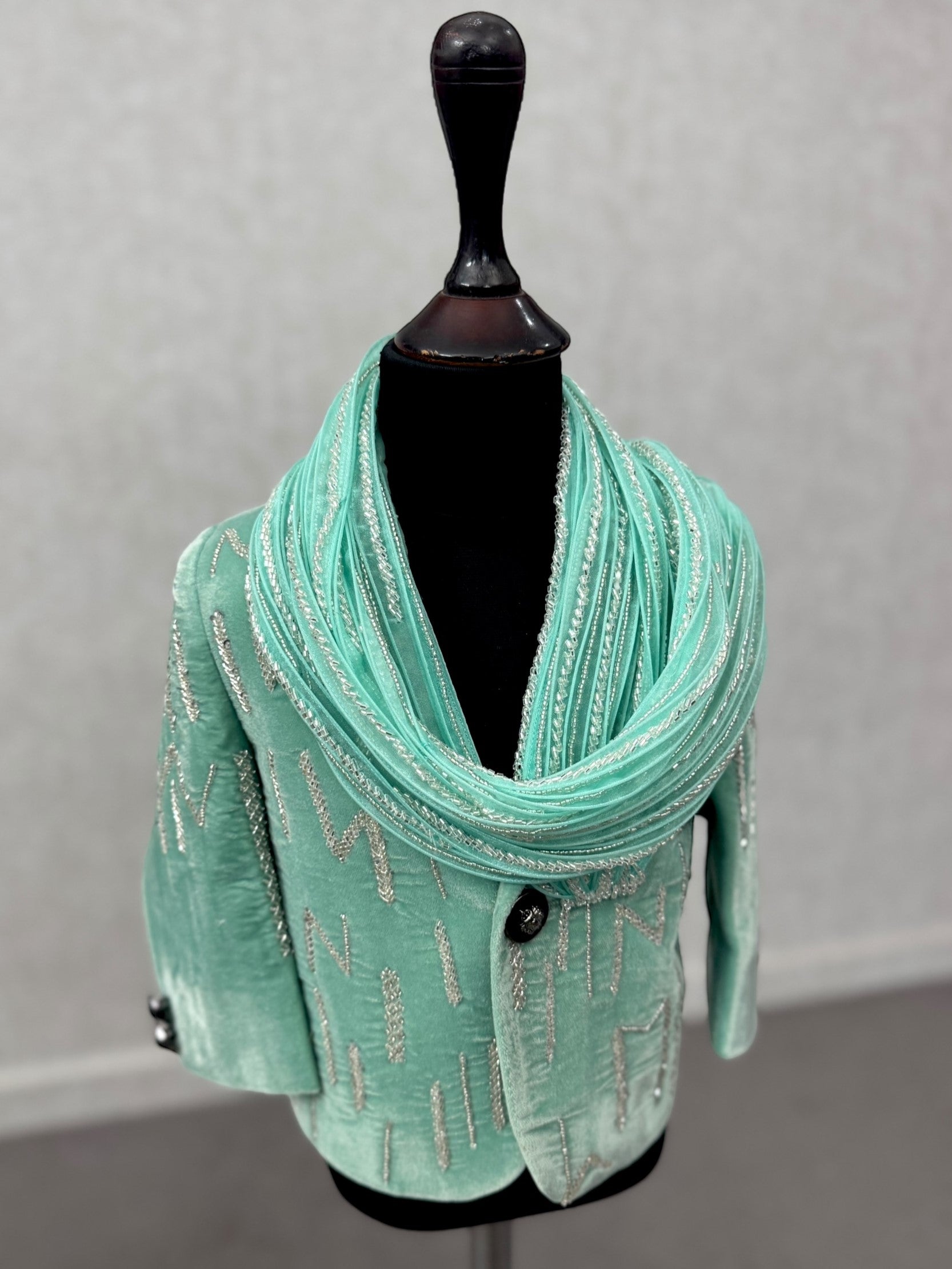 Regal Mint Stole Blazer Suit- Comes with Shirt and Pant