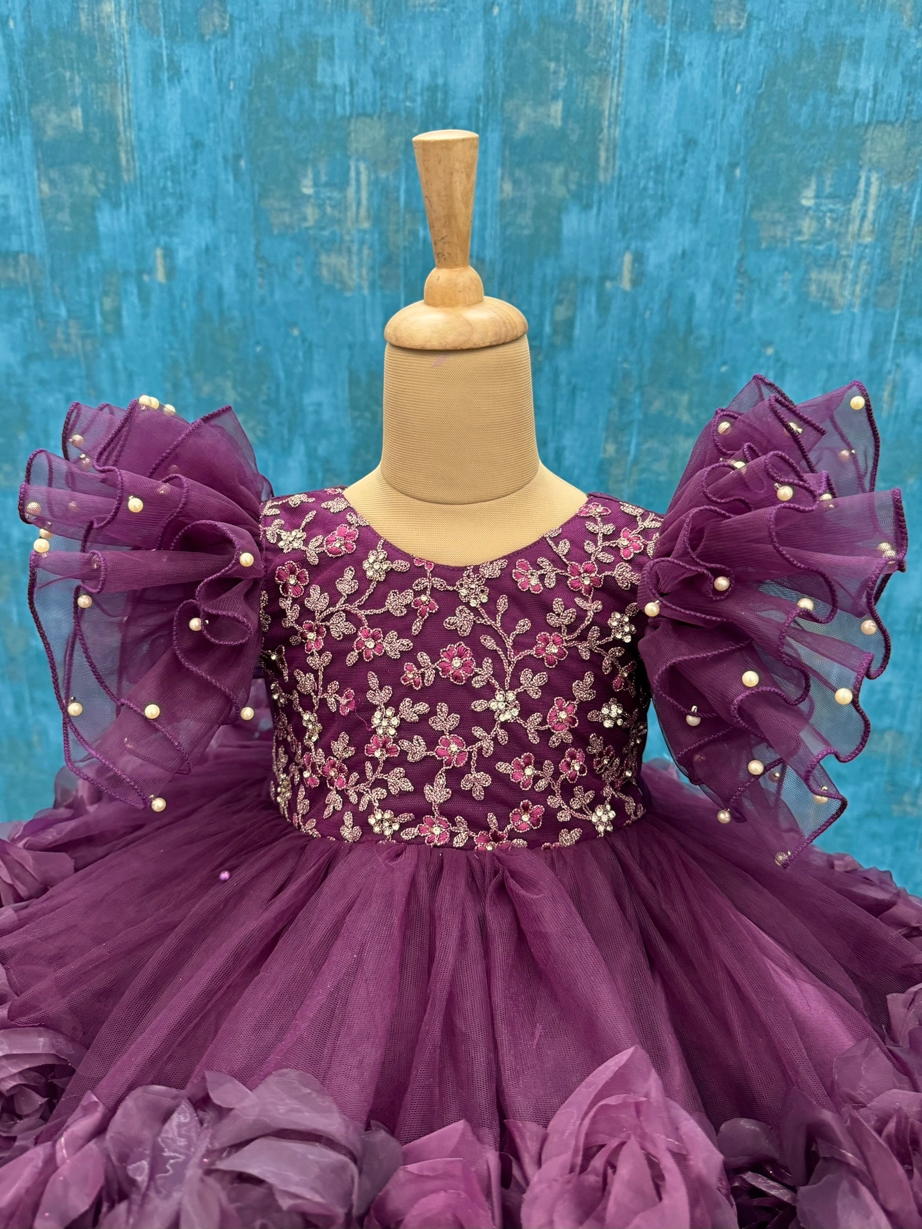 Dreamy Royal Plum Rosalina Couture Gown