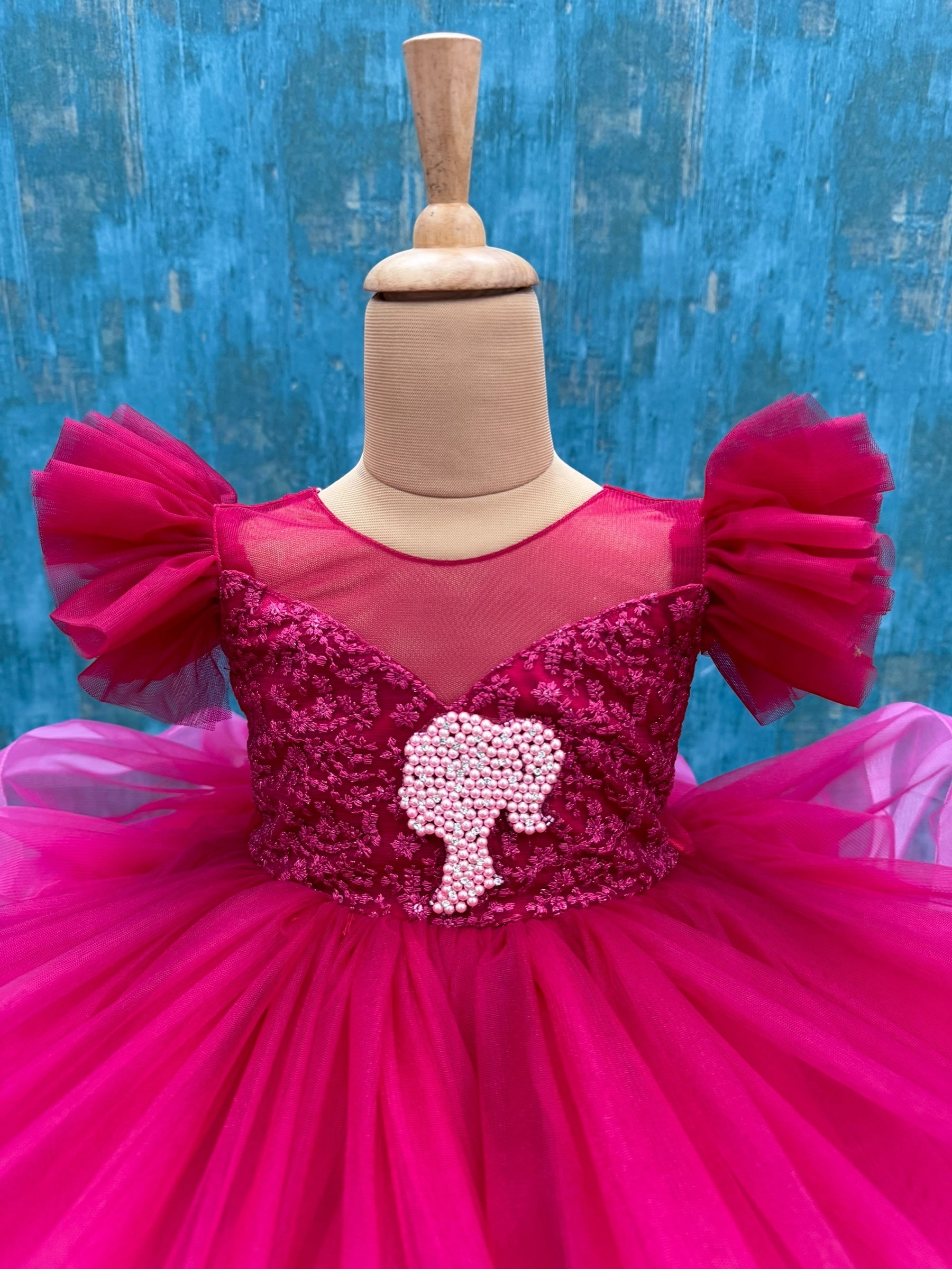 Pink Barbie Ombre With Puff Sleeves