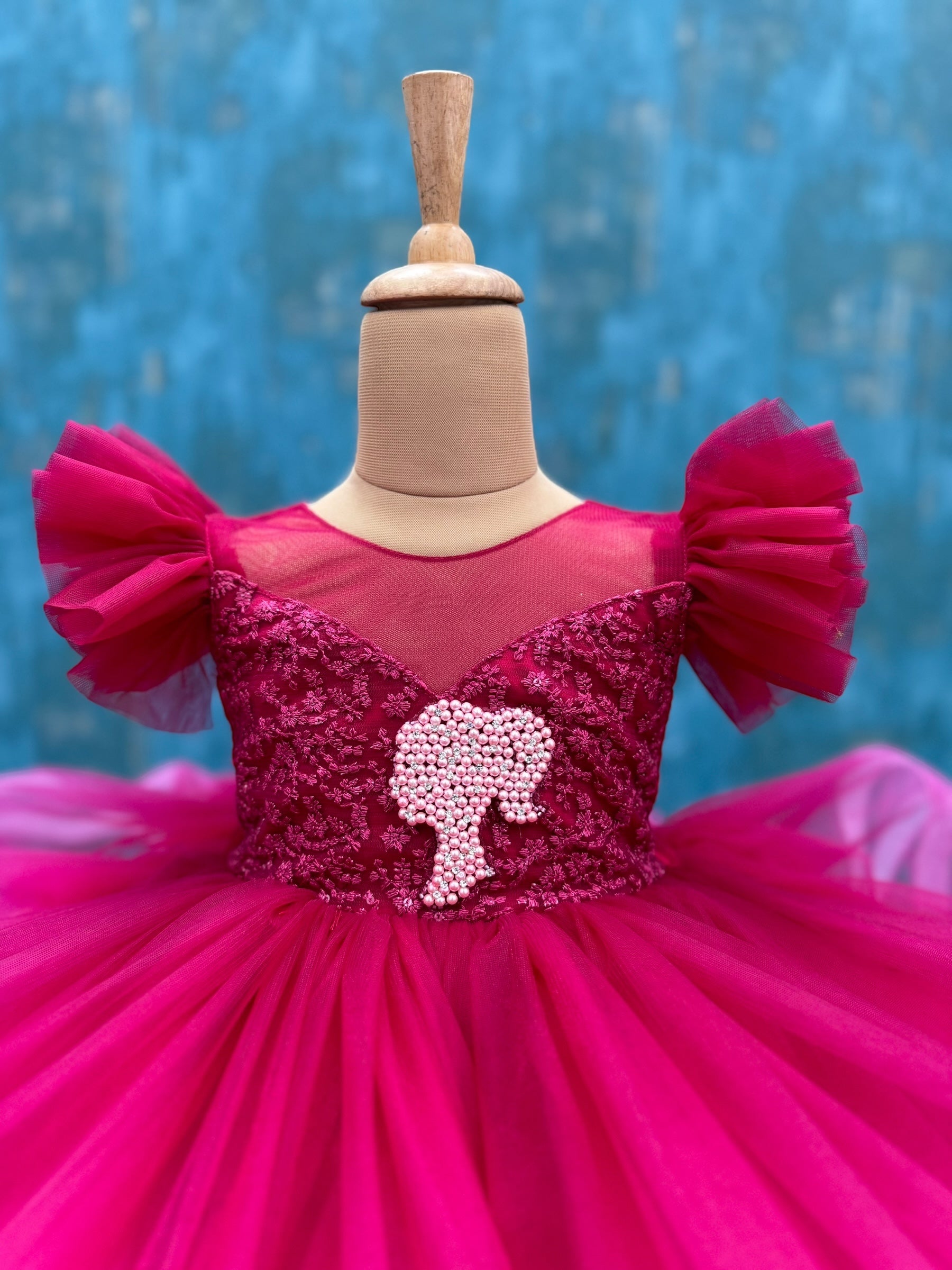 Pink Barbie Ombre With Puff Sleeves