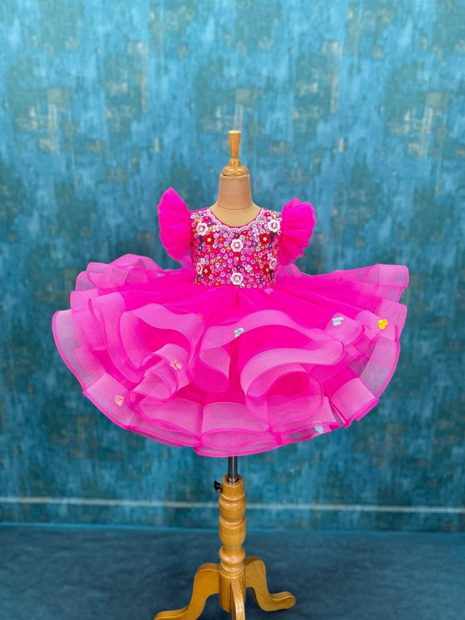 PINK Blossom Dream Dress WITH FLORAL WORK TOP