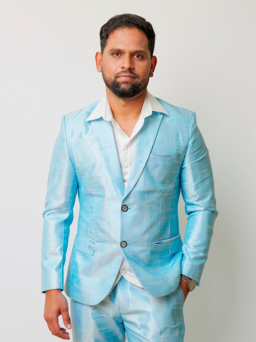 Ice Azure Royale High-Shine Tailored Gentleman’s Suit