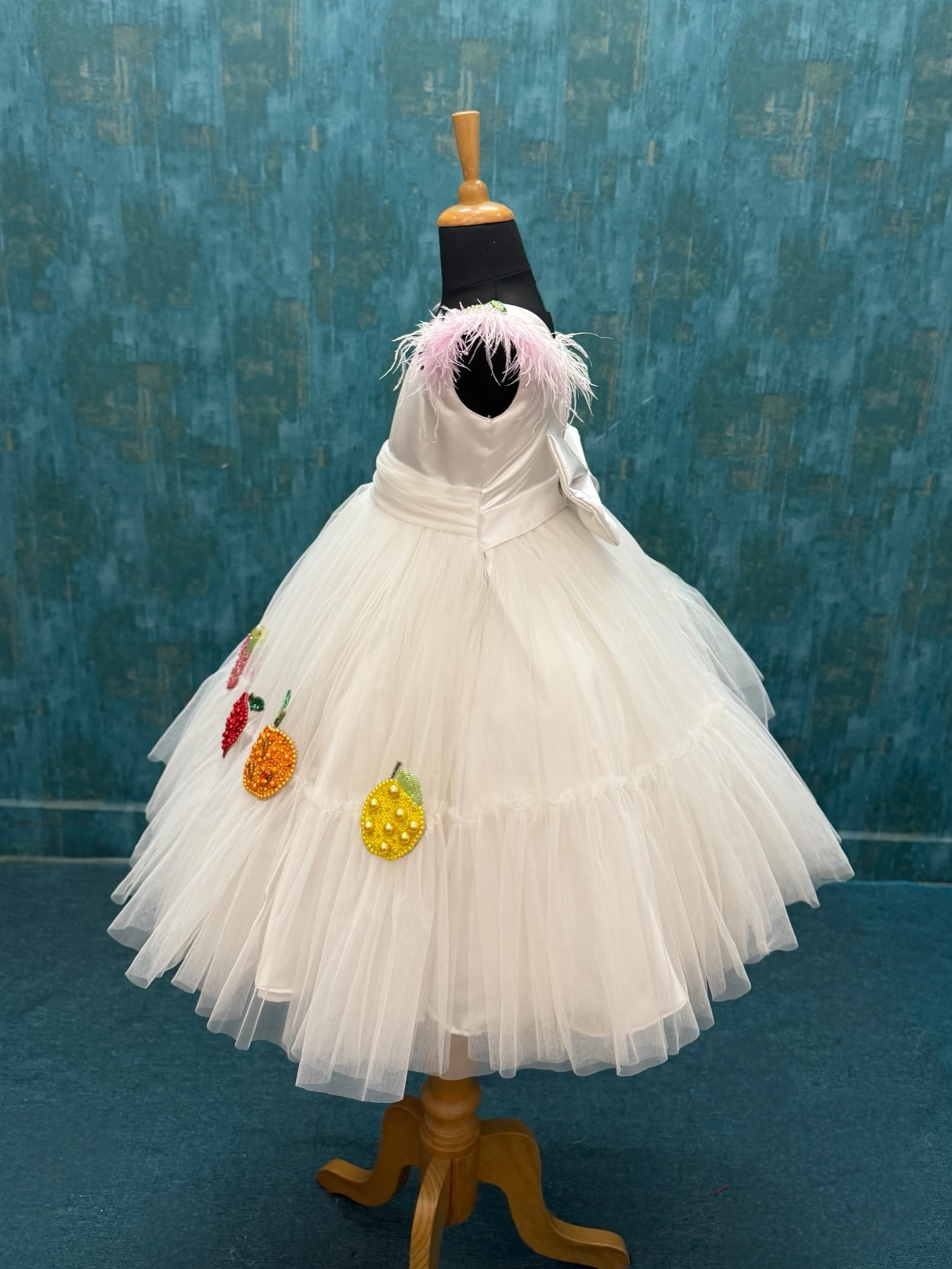 Pearl White Berry Bliss Couture Party Dress