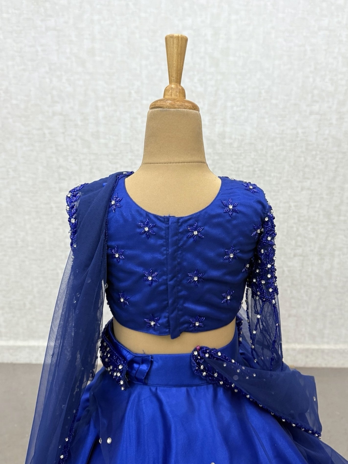 Girls Party Wear Online, Royal Blue Embroidered Lehenga