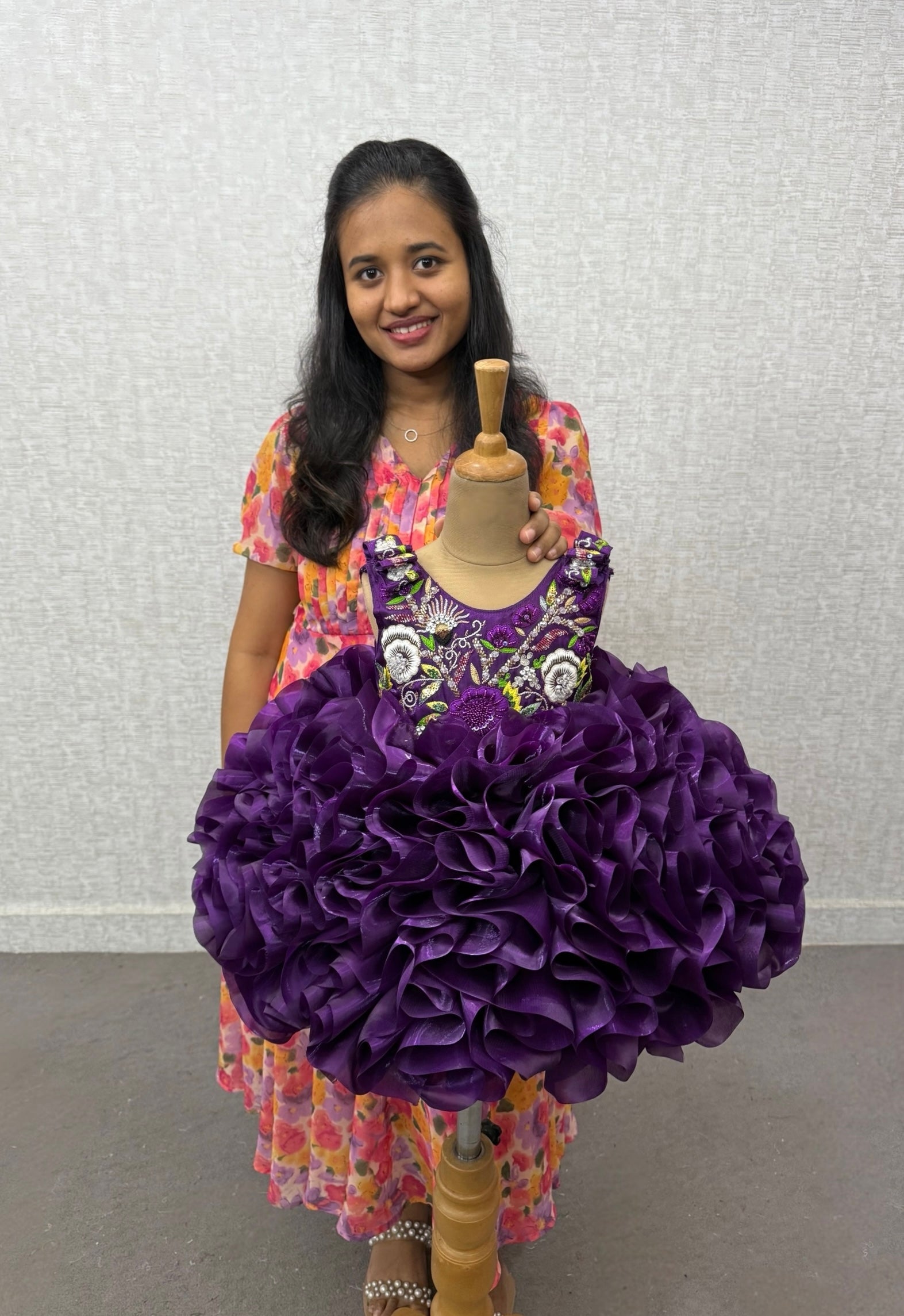 First birthday dress Online, Deep Violet Luxury Party Dress