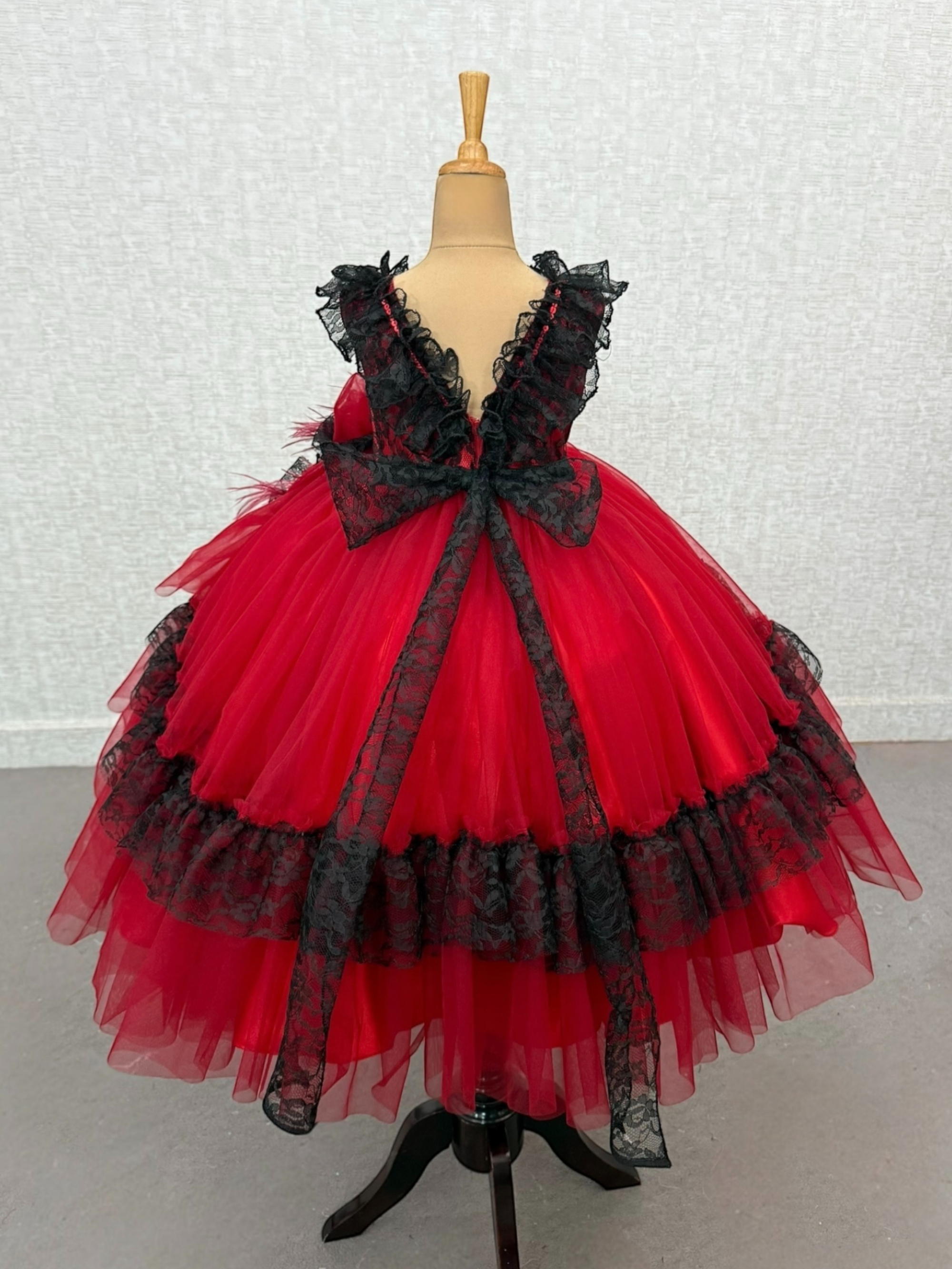 Scarlet Moon Black Lace Heirloom Princess Celebration Dress