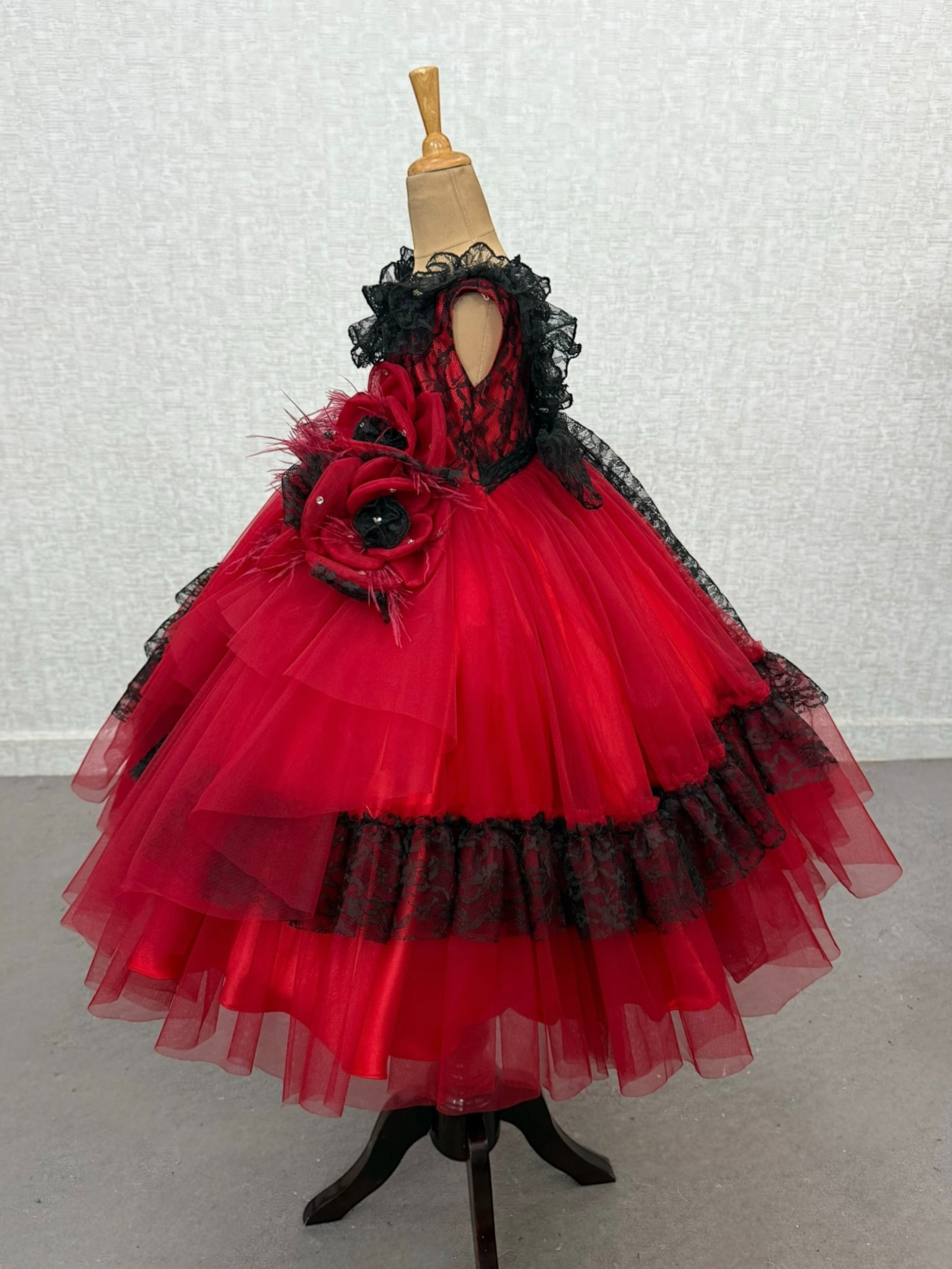 Scarlet Moon Black Lace Heirloom Princess Celebration Dress