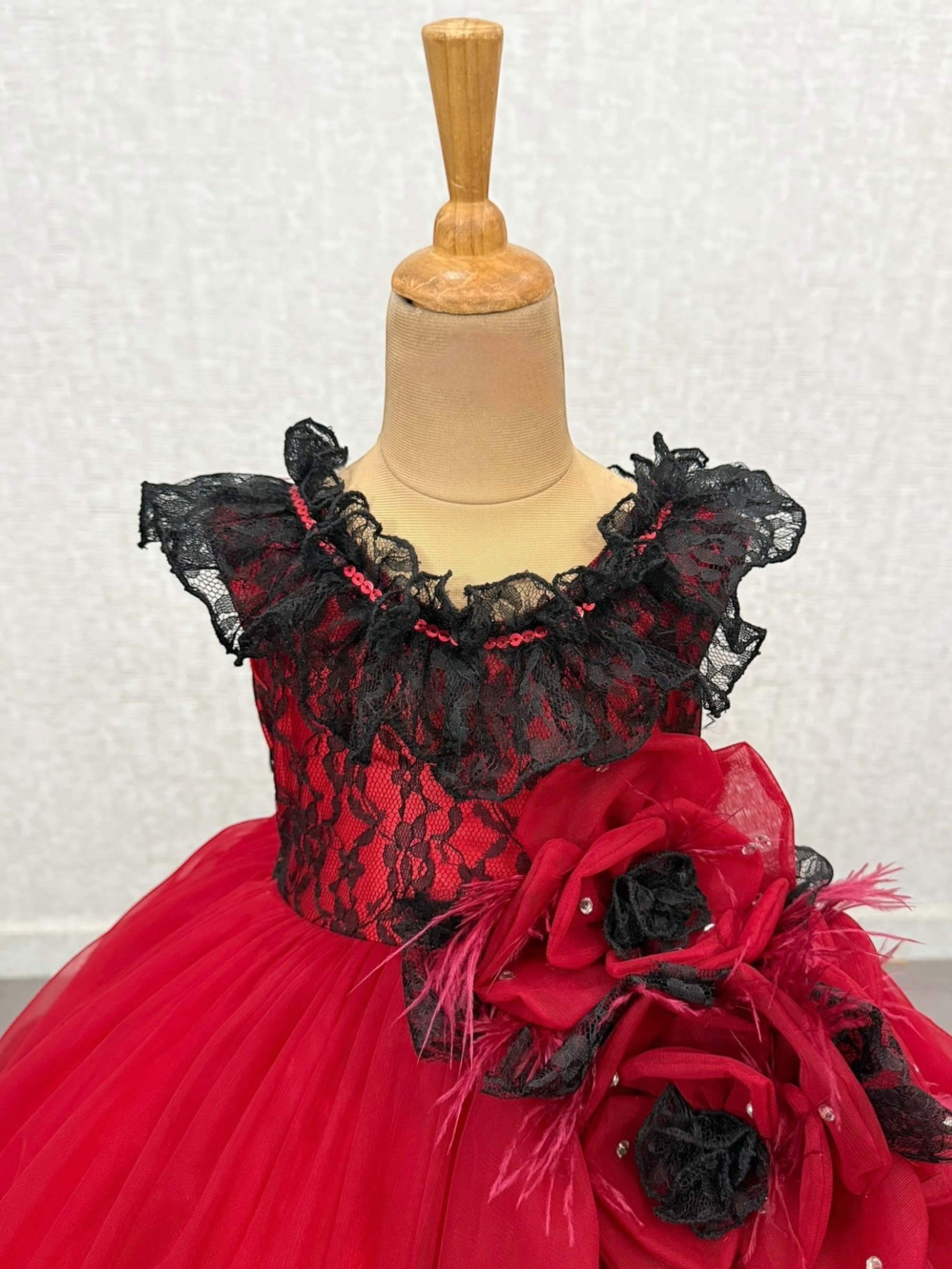 Scarlet Moon Black Lace Heirloom Princess Celebration Dress