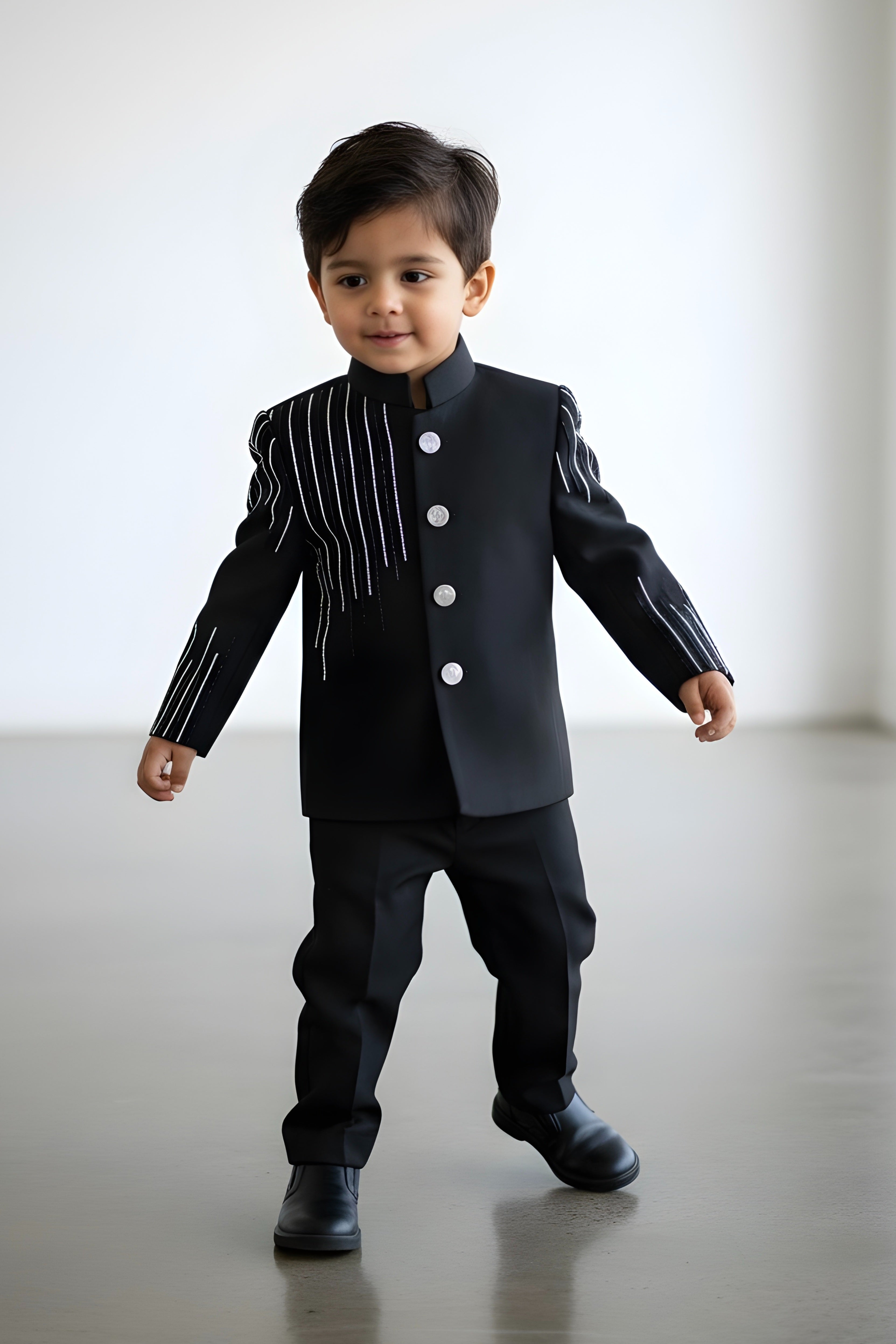 Midnight Cascade Couture Coat- Comes with Pant