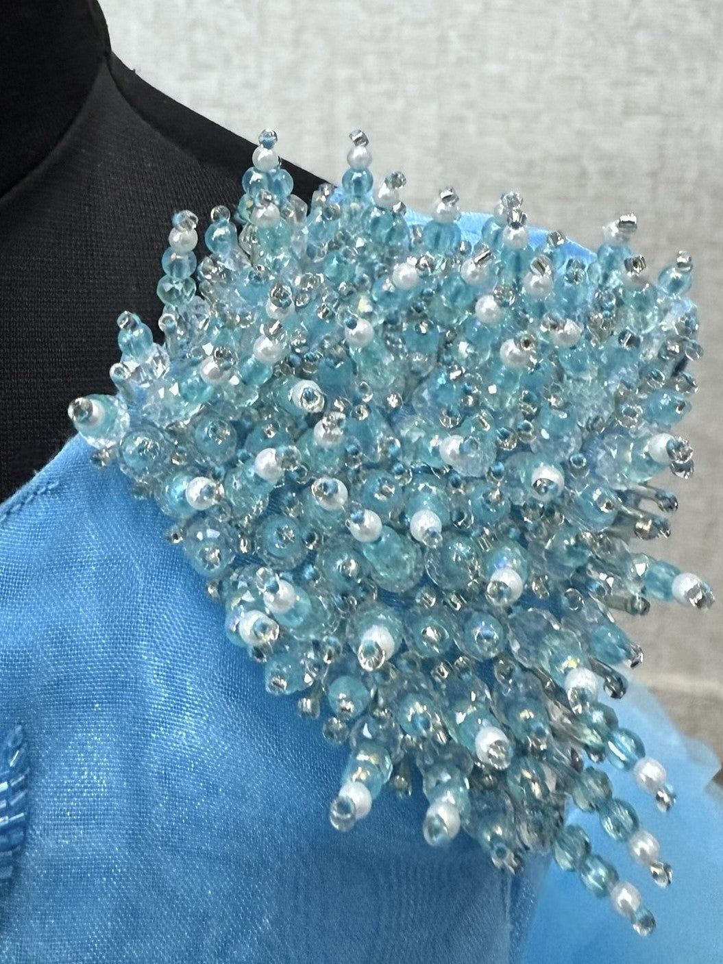 Sky Bloom Royale Rosette Princess Couture Ball Gown