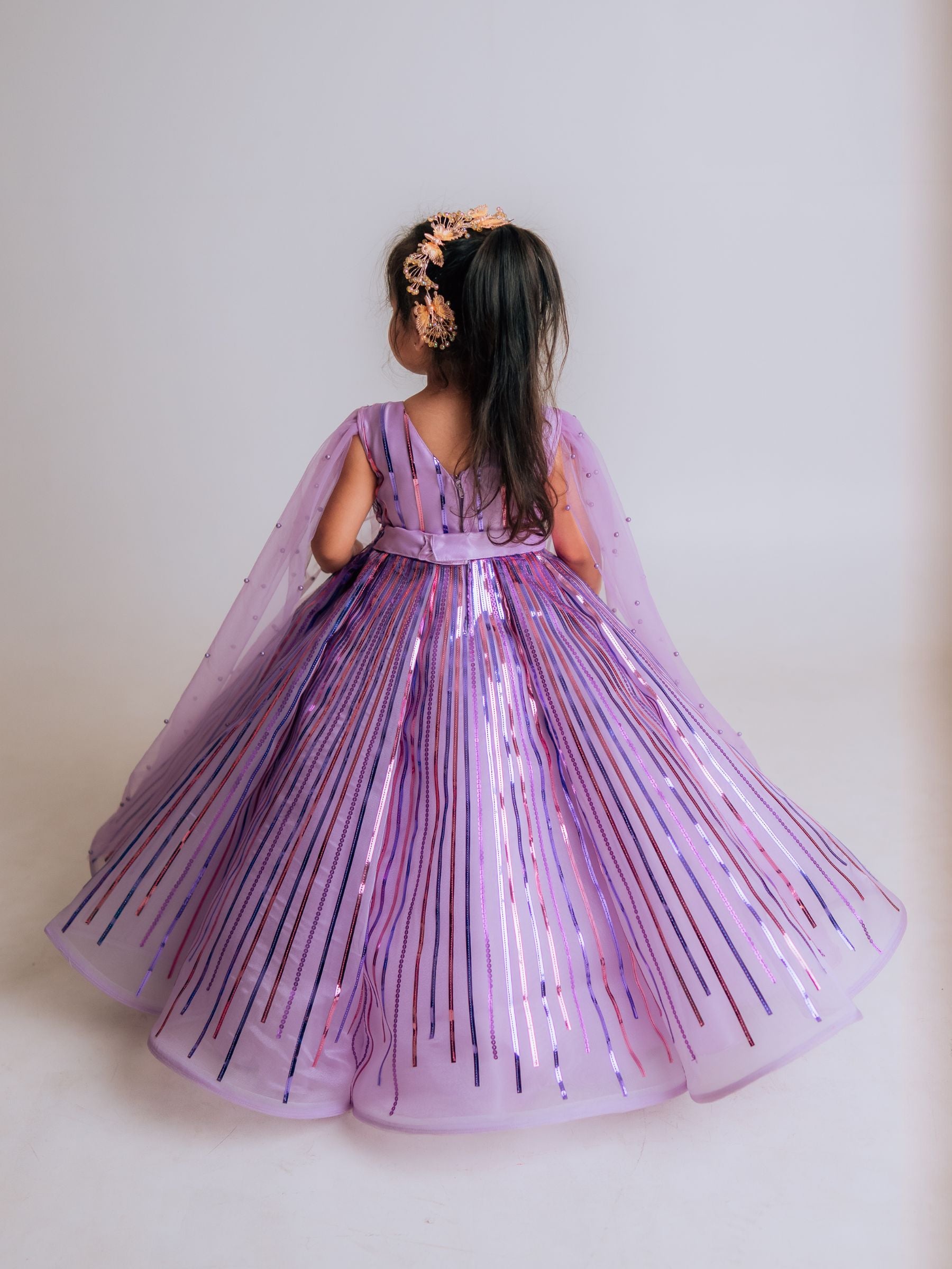 Lavender Sequence Weightless Panel Ball Gown