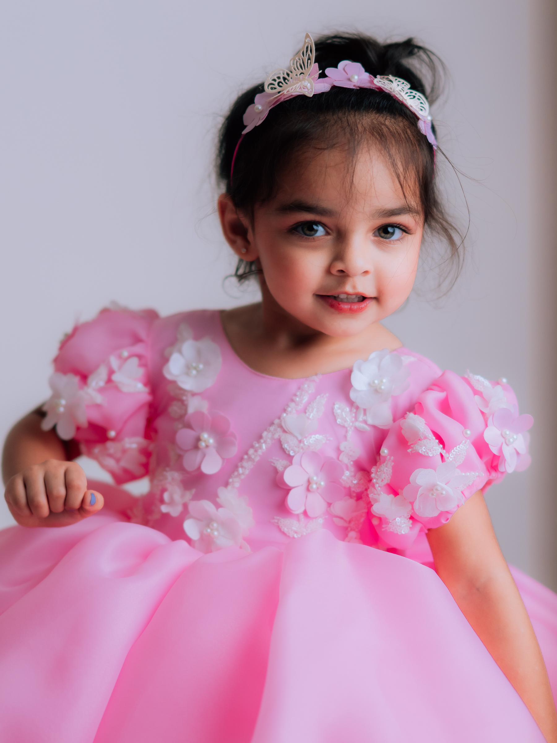 Fluffy Organza knee Length Gown