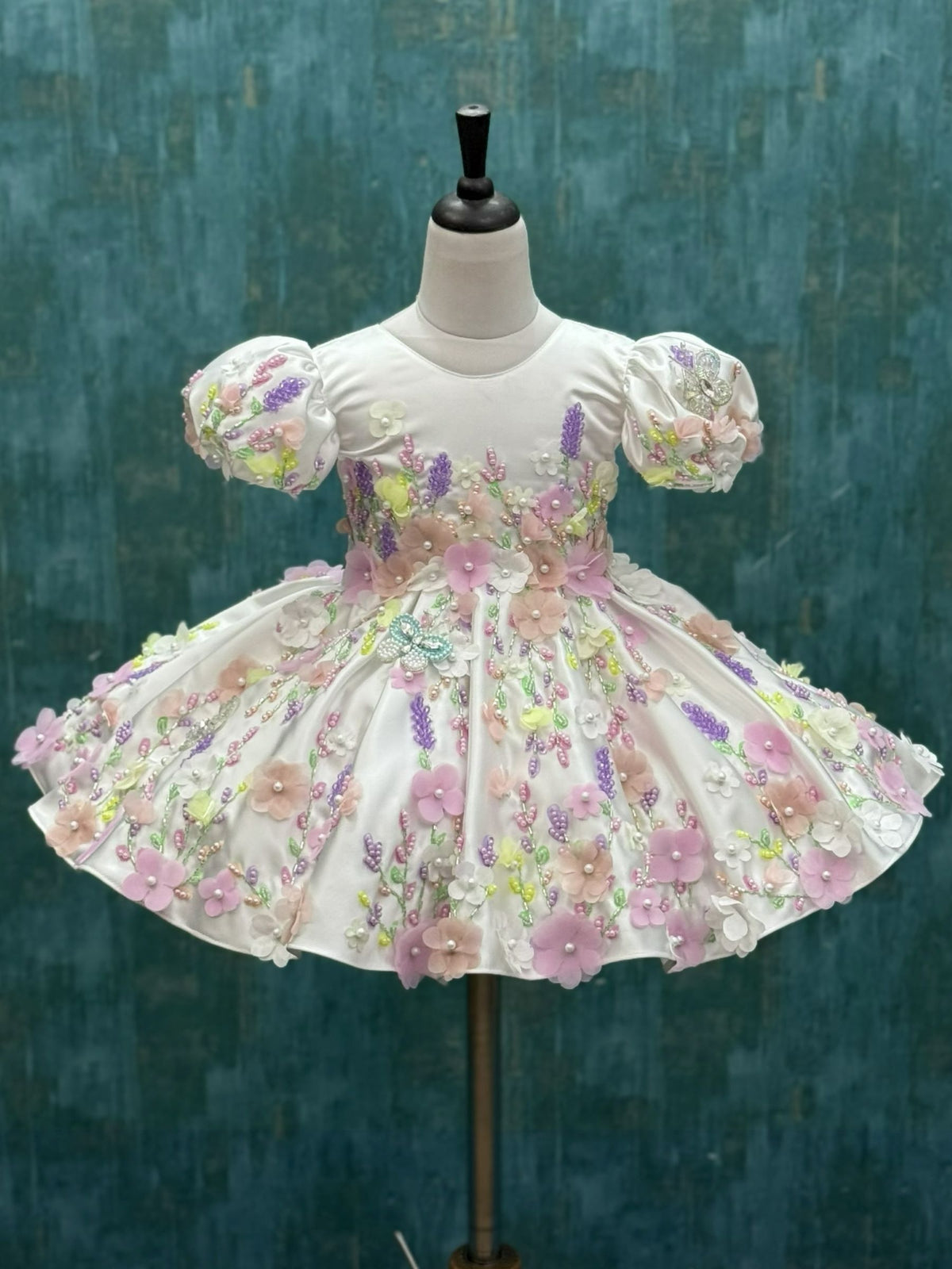 White Floral Royal Couture Gown