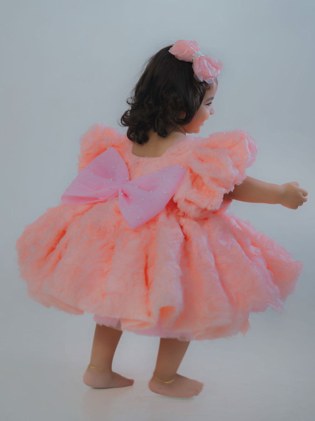 Peach Rose-Bud Cloud Gown