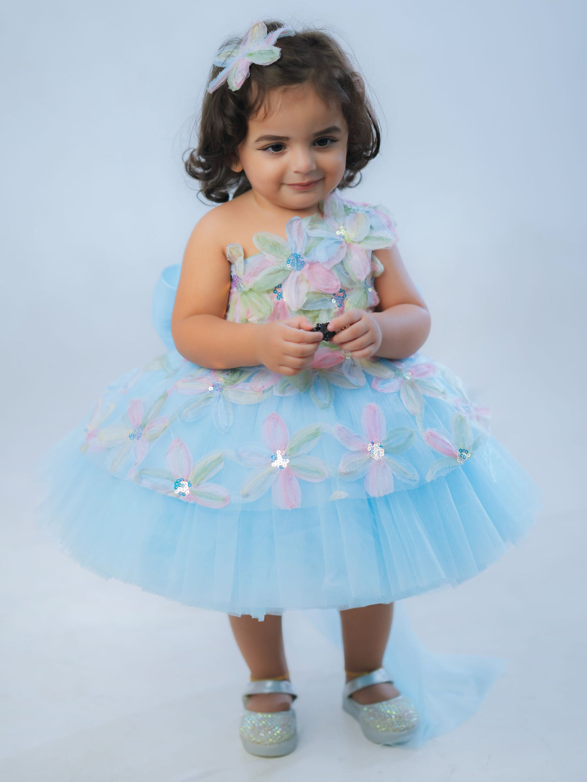 Petal-Drop Tiered Gown