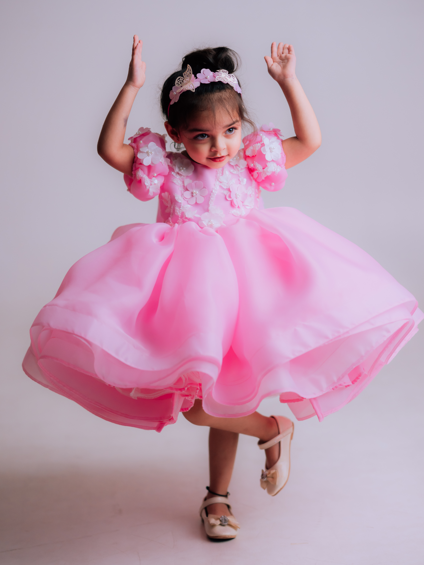 Fluffy Organza knee Length Gown