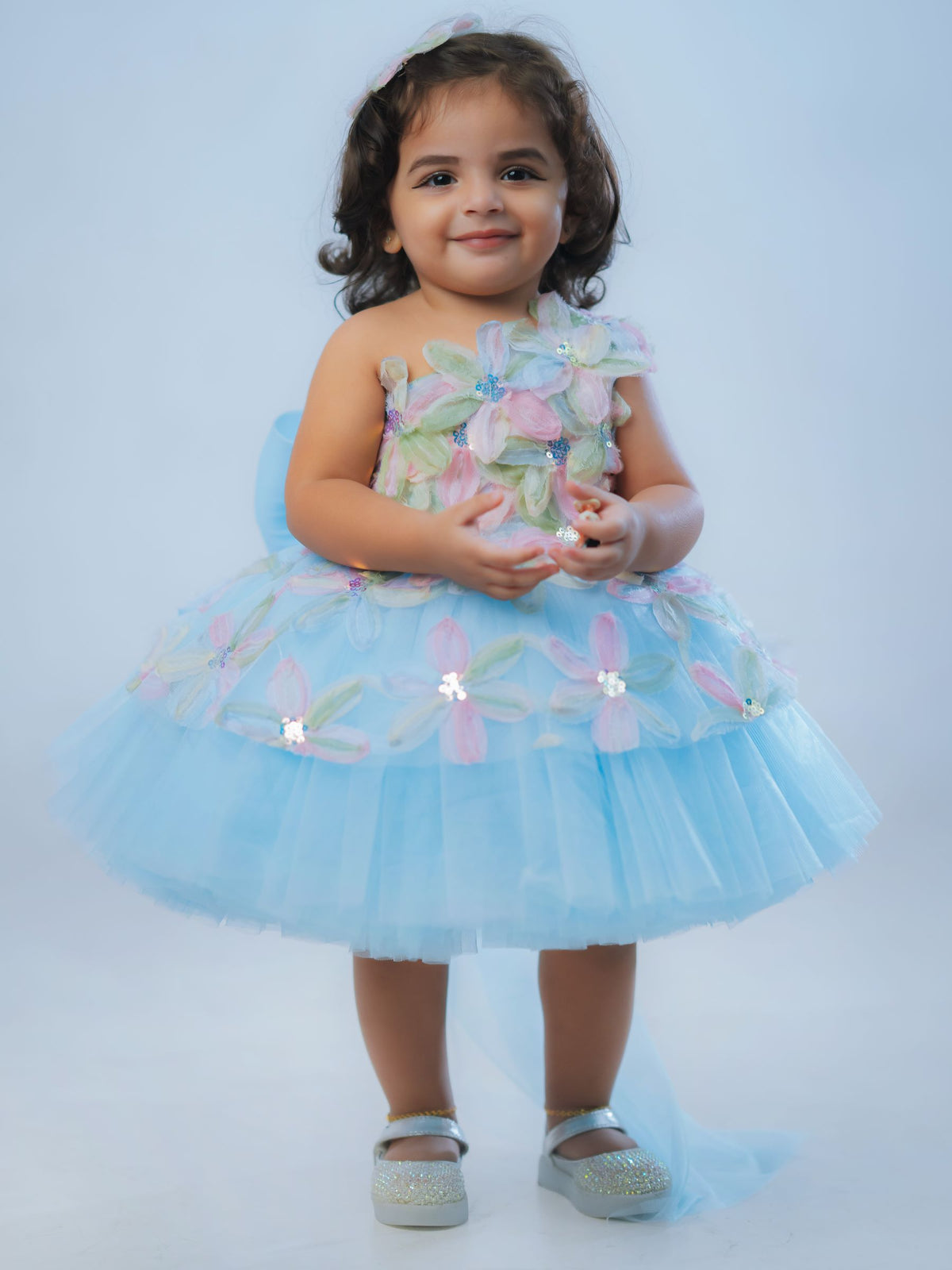 Petal-Drop Tiered Gown