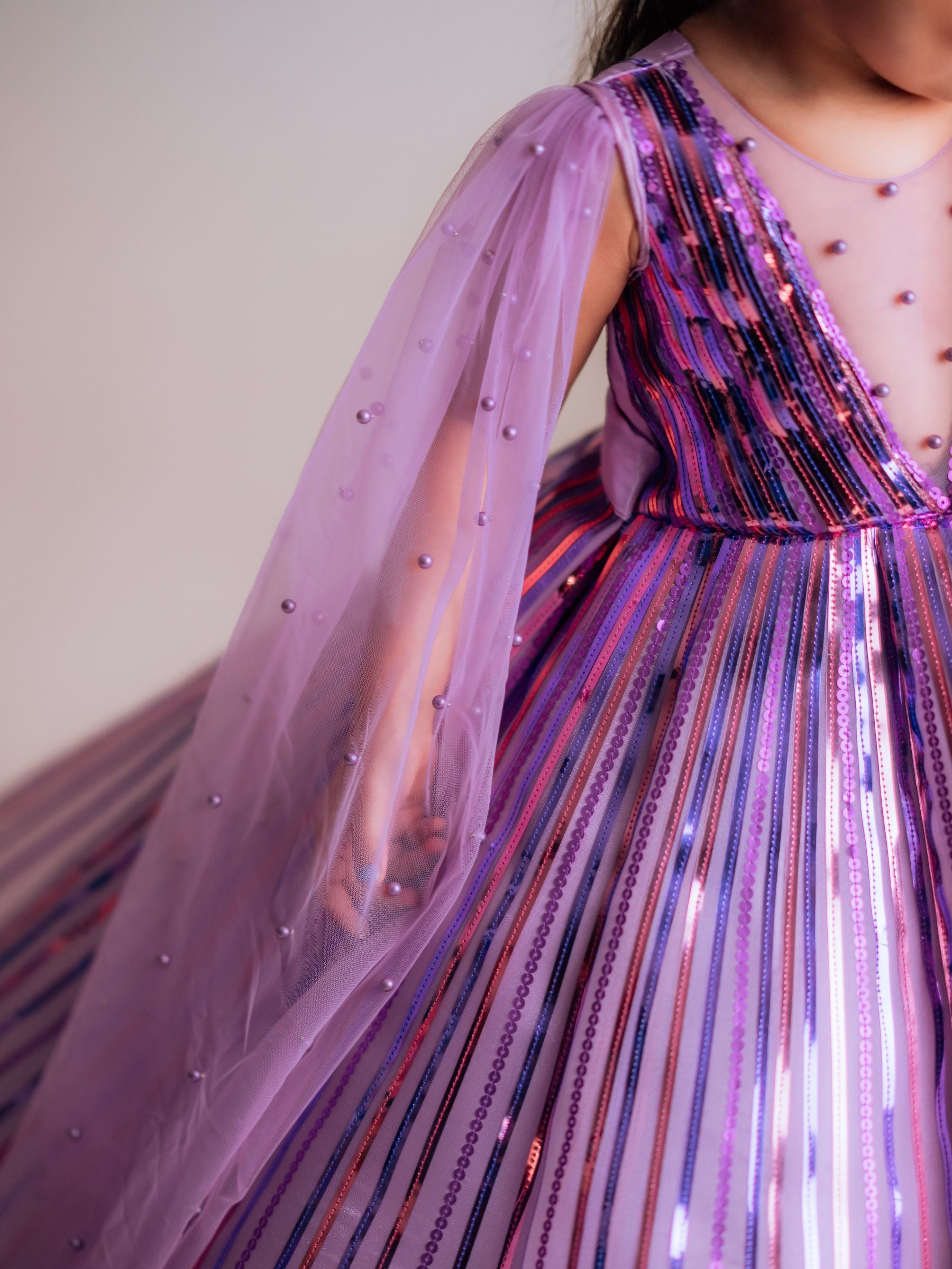 Lavender Sequence Weightless Panel Ball Gown