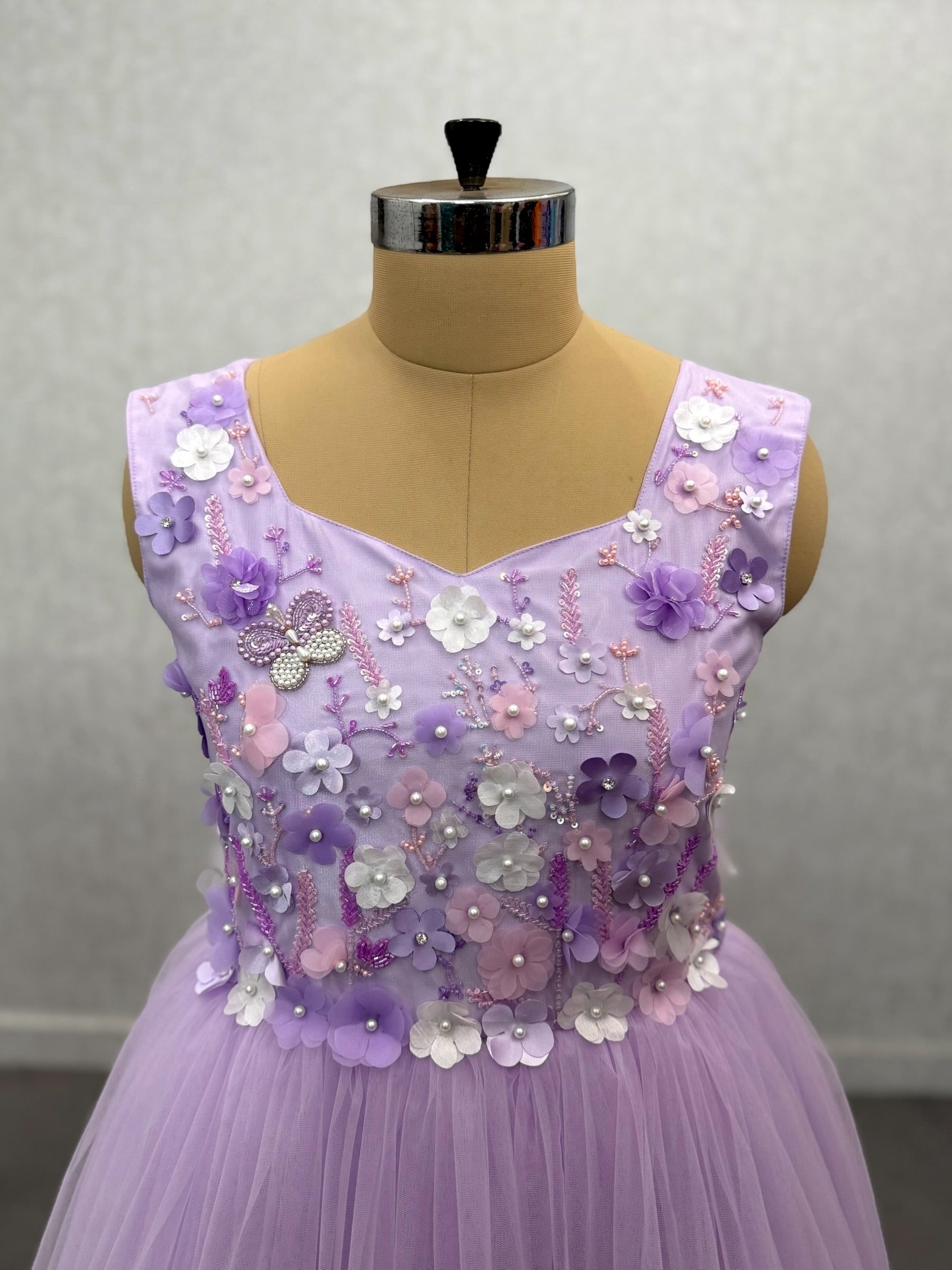 Designer Gown for Girl Online, Lavender Princess Dress