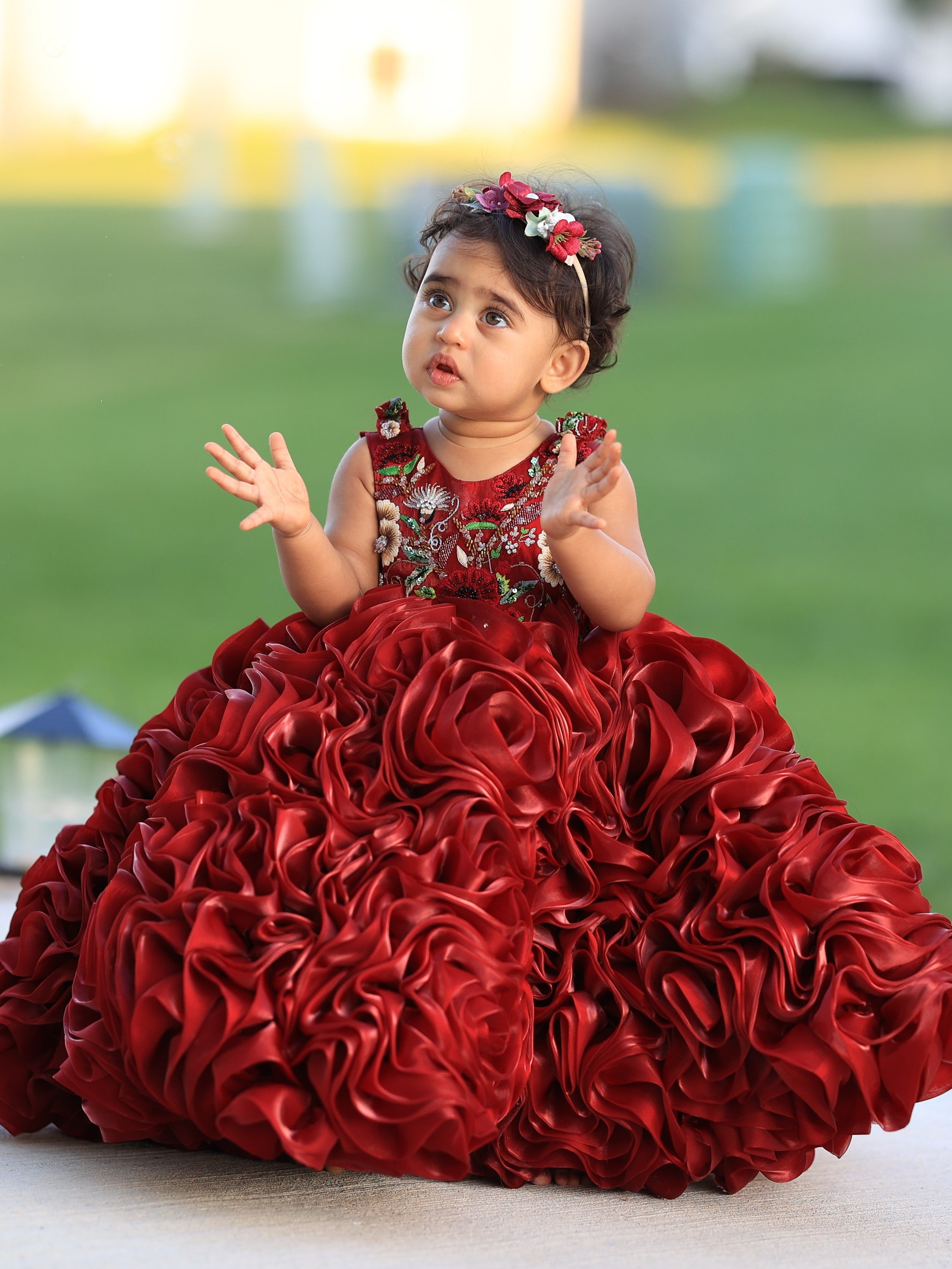 Crimson Rose Bloom Gown