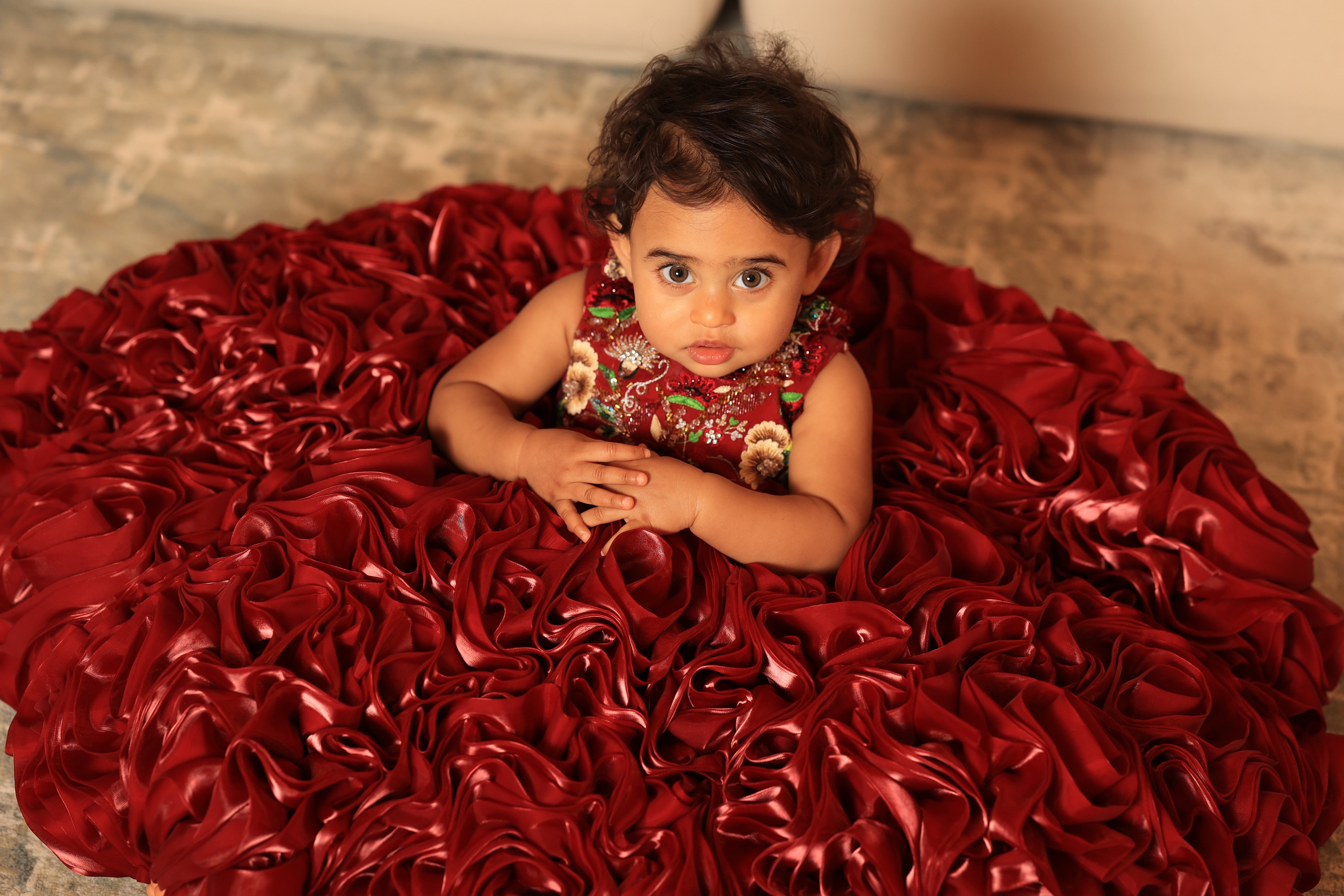 Crimson Rose Bloom Gown