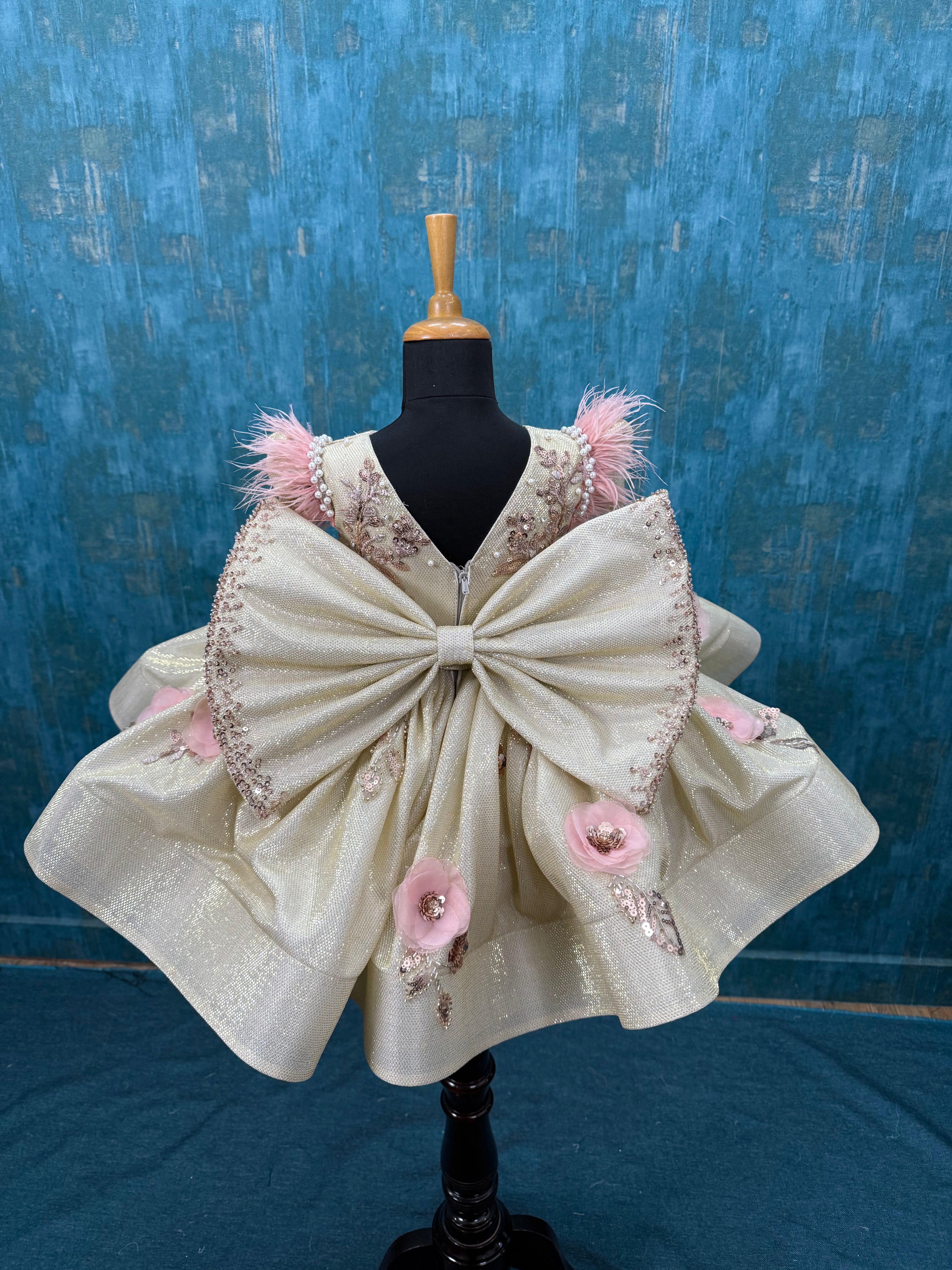 Shimmery Gold Floral gown