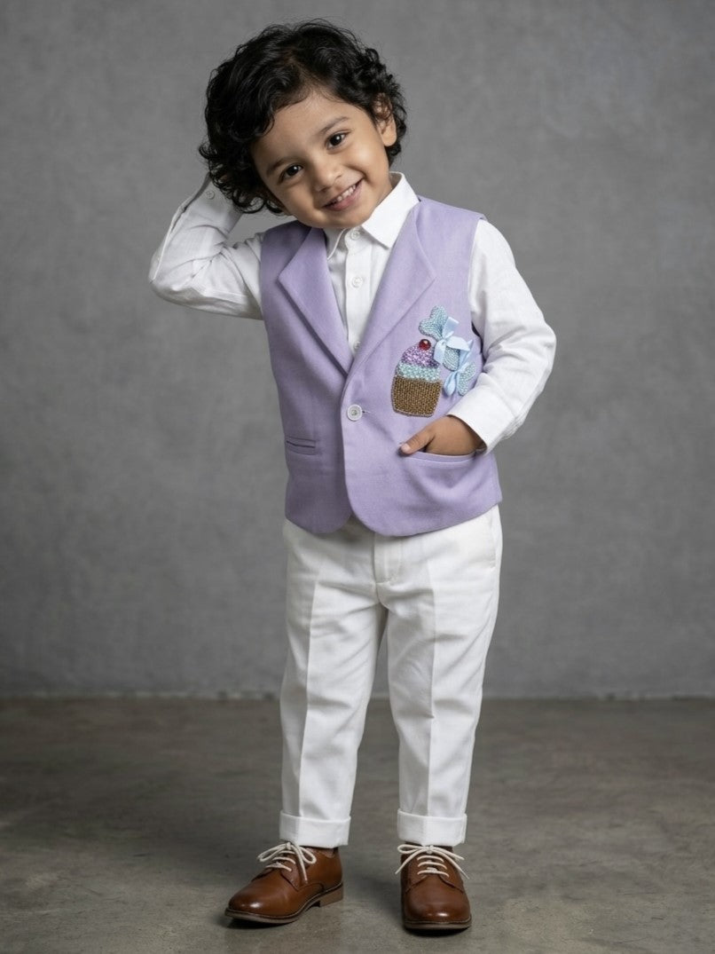 Boys Birthdays Dresses Online, Light Purple Party Vest