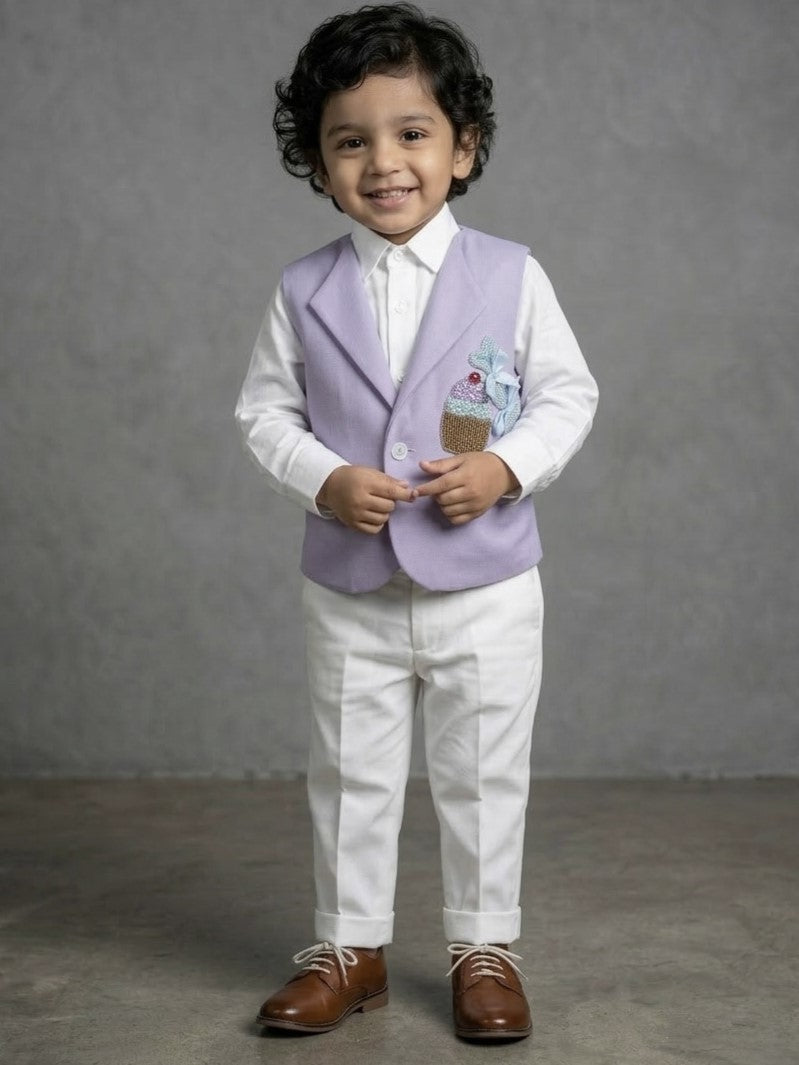 Boys Birthdays Dresses Online, Light Purple Party Vest