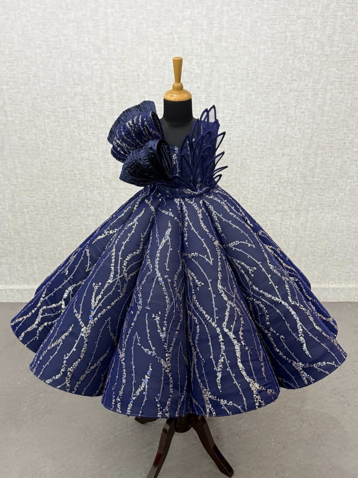 Children Party Wear Gowns Online, Midnight Blue Gown