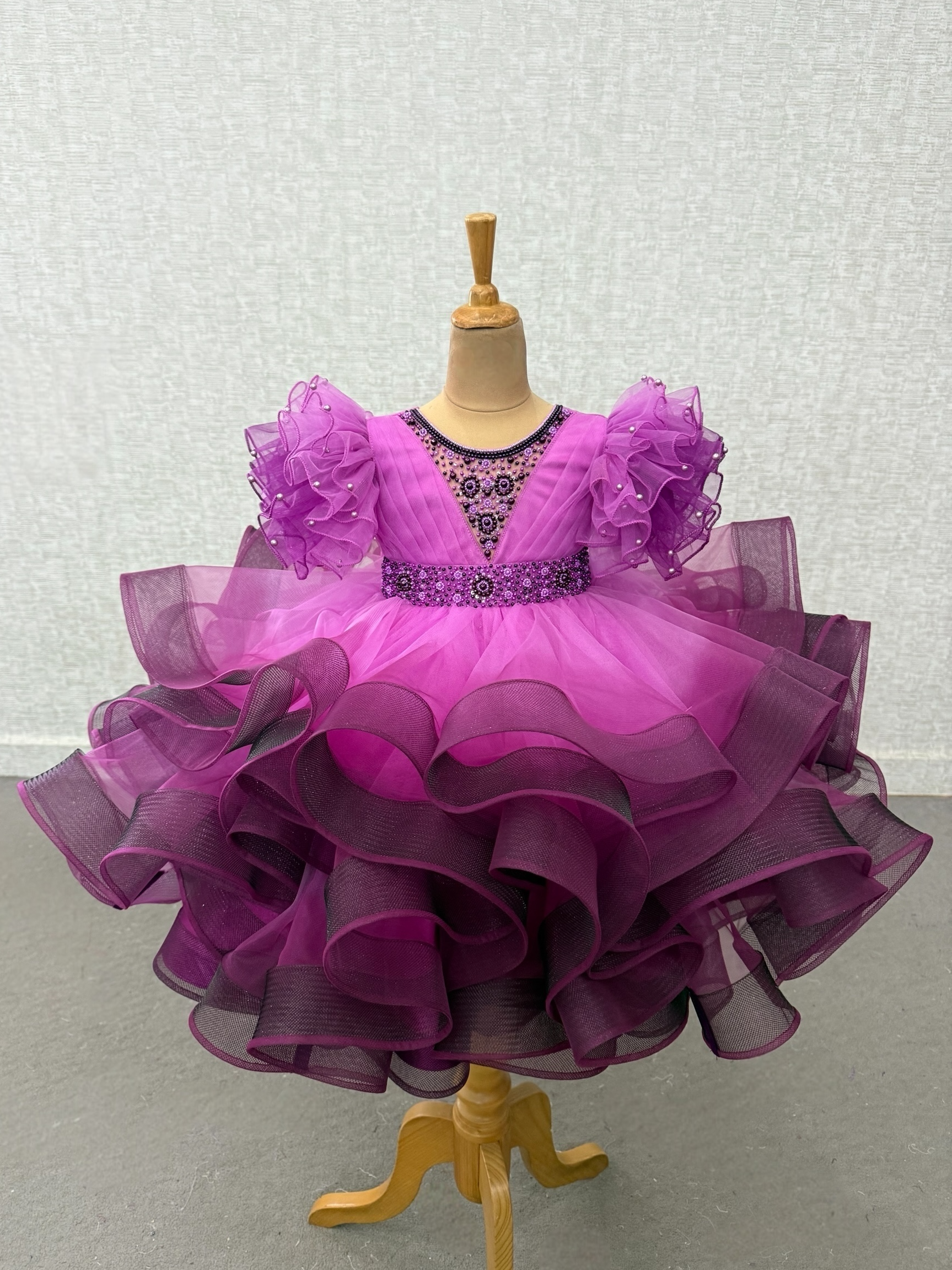 Theme dress for baby girl Online, Violet Bloom Ombre Gown