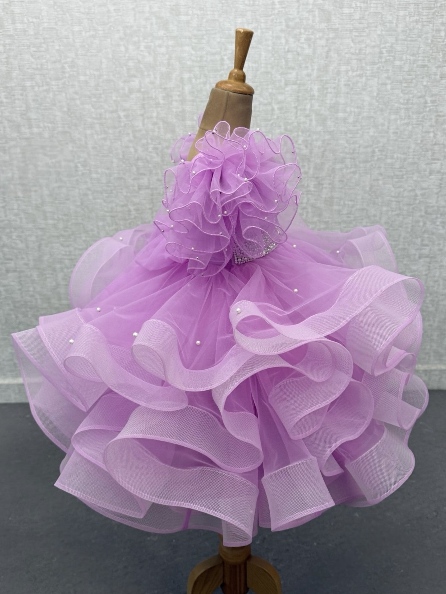 Panel Ball Gown Designs Online, Lavender Flower Girl Dress