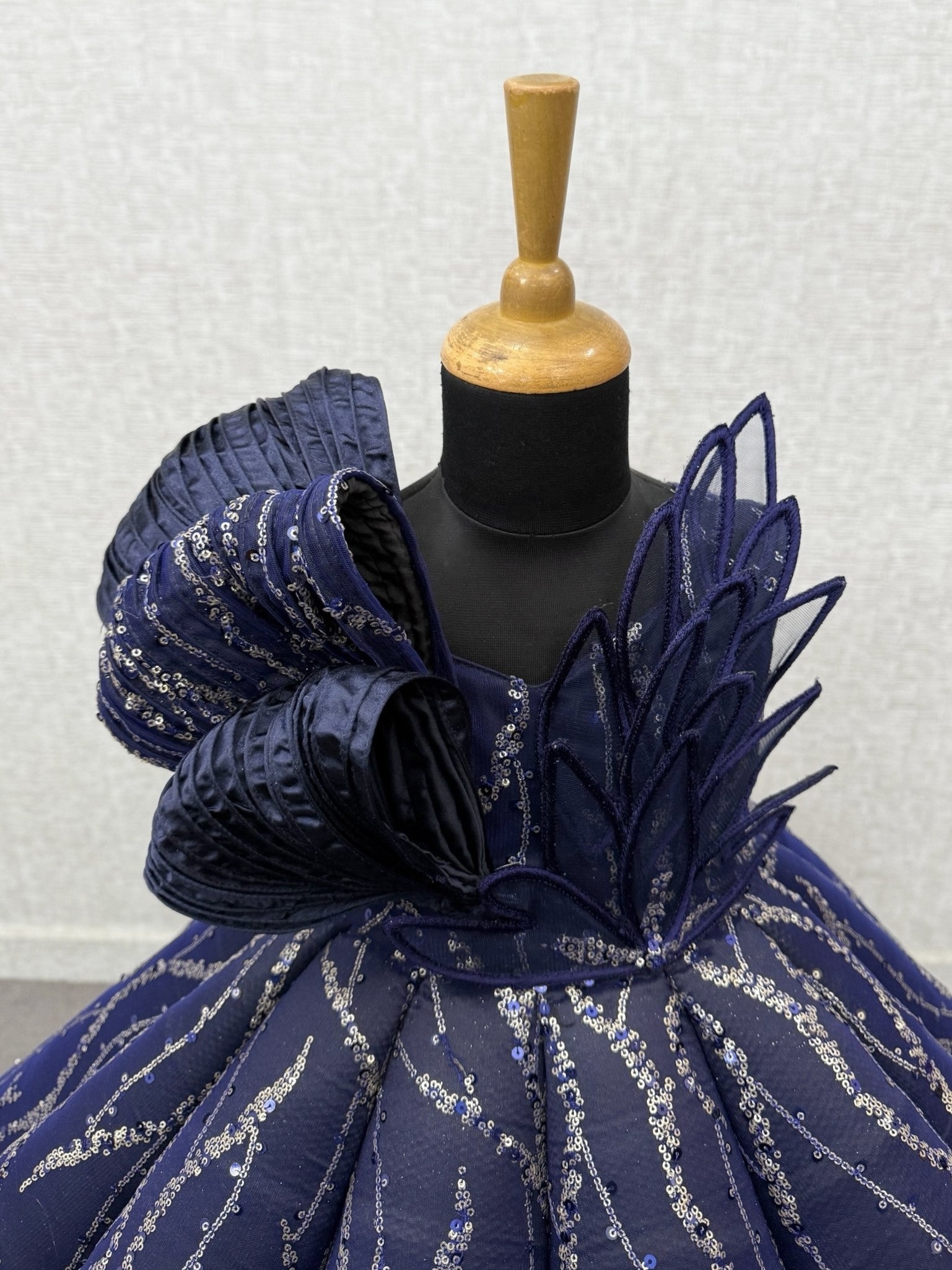 Children Party Wear Gowns Online, Midnight Blue Gown