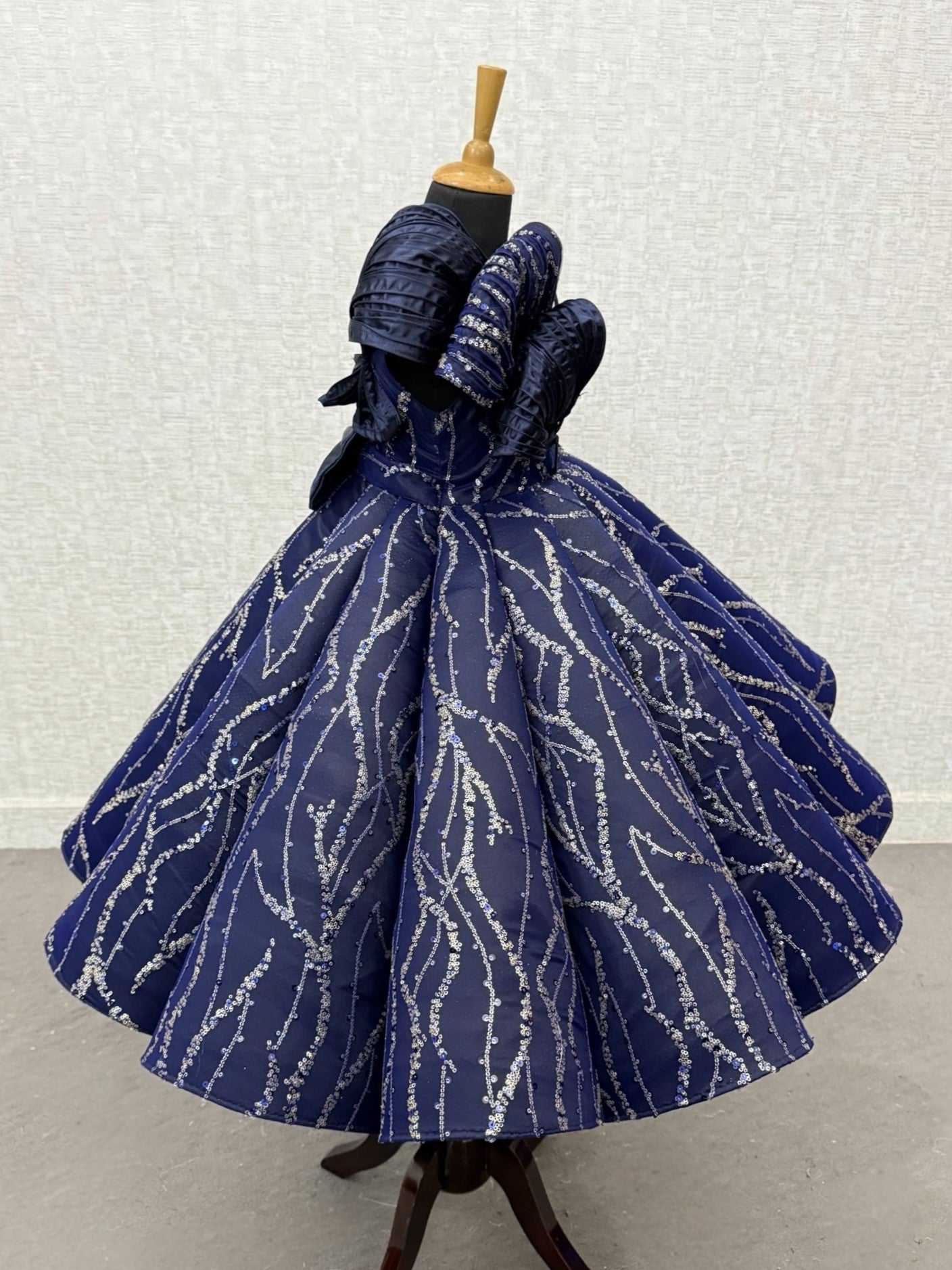 Children Party Wear Gowns Online, Midnight Blue Gown
