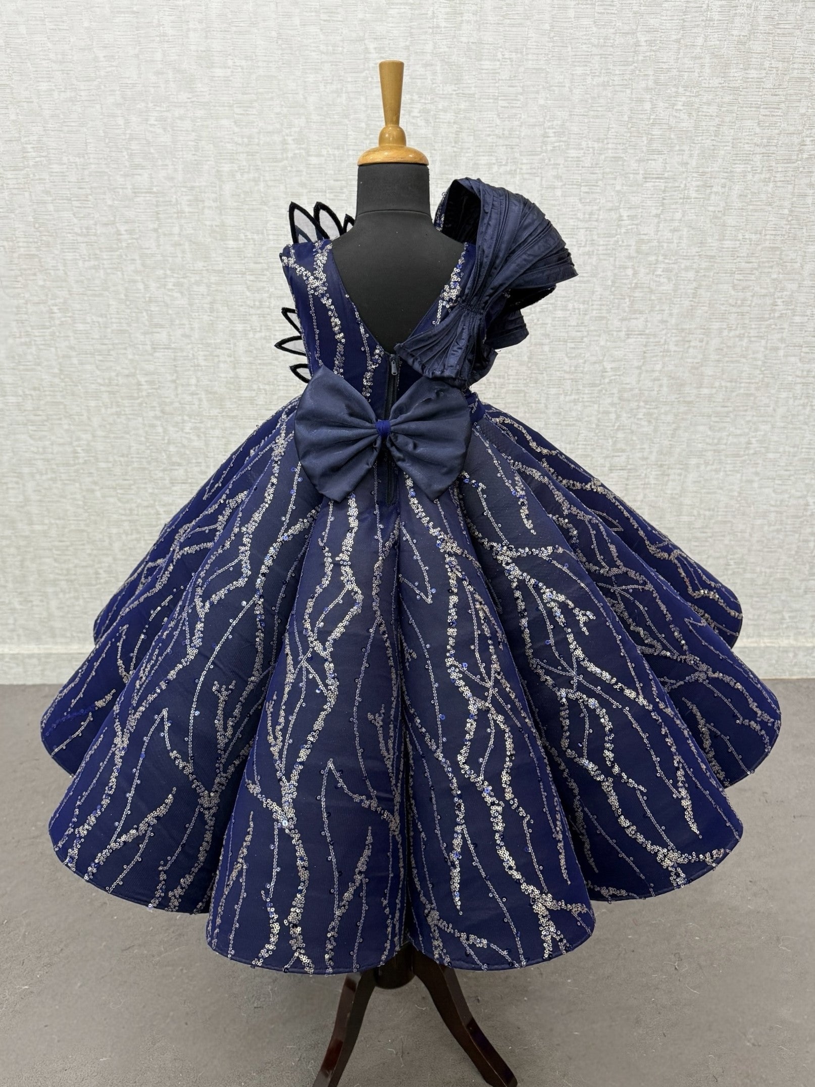 Children Party Wear Gowns Online, Midnight Blue Gown