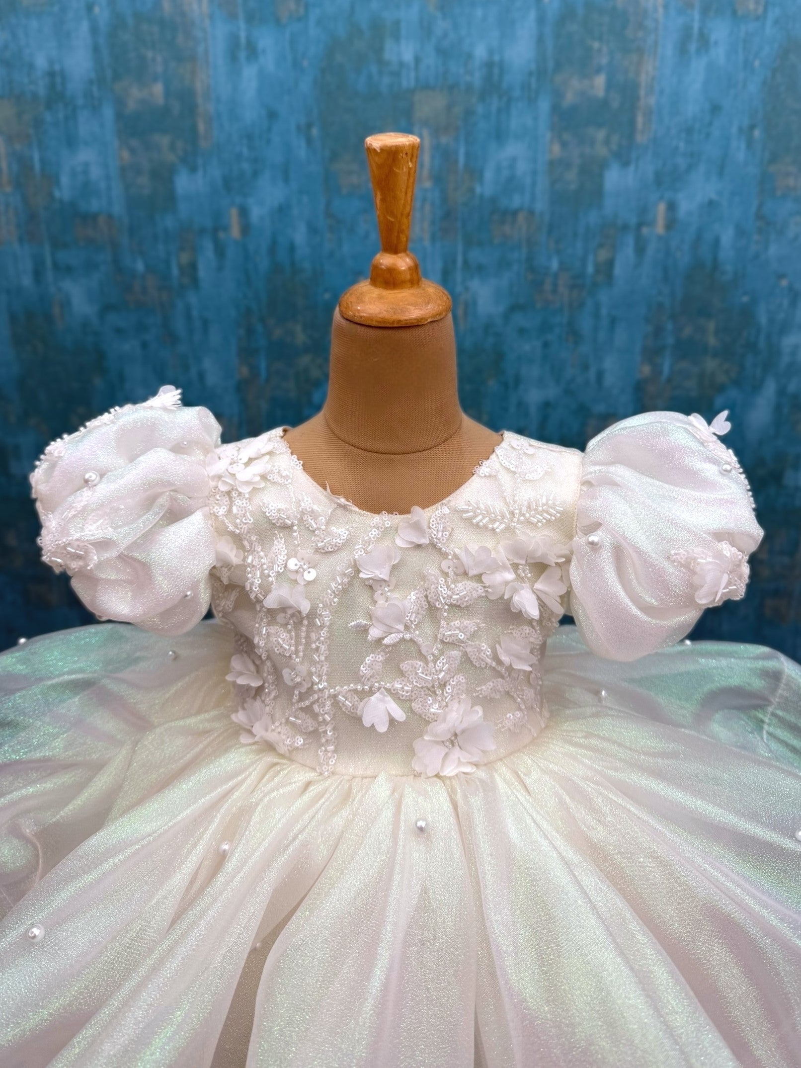 White Swan Elegance Dress with puff sleeves