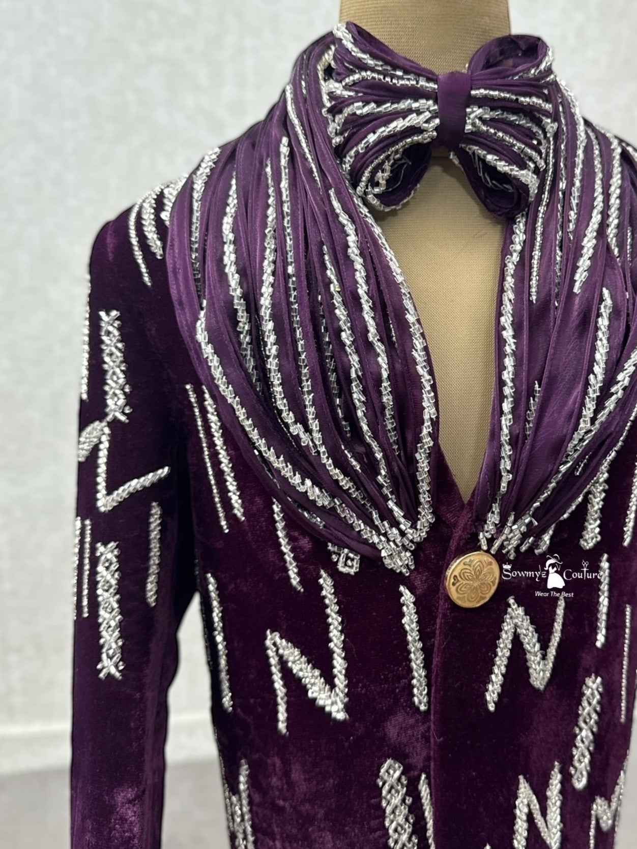Royal Amethyst Maestro Blazer- Comes with Shirt, Pant and Bow