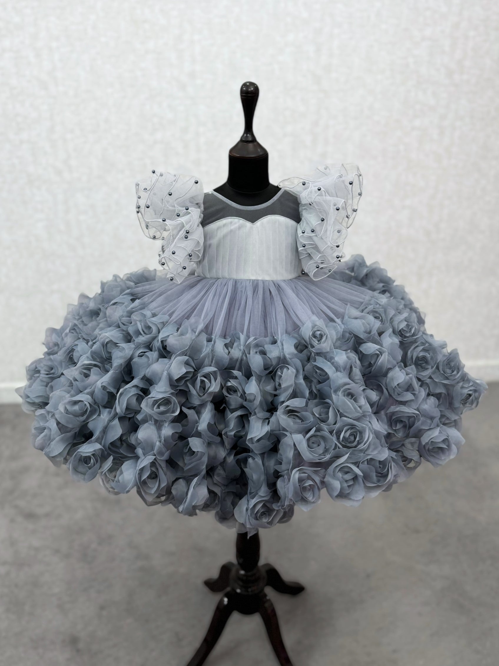 Silver Rose Bloom Princess Dress