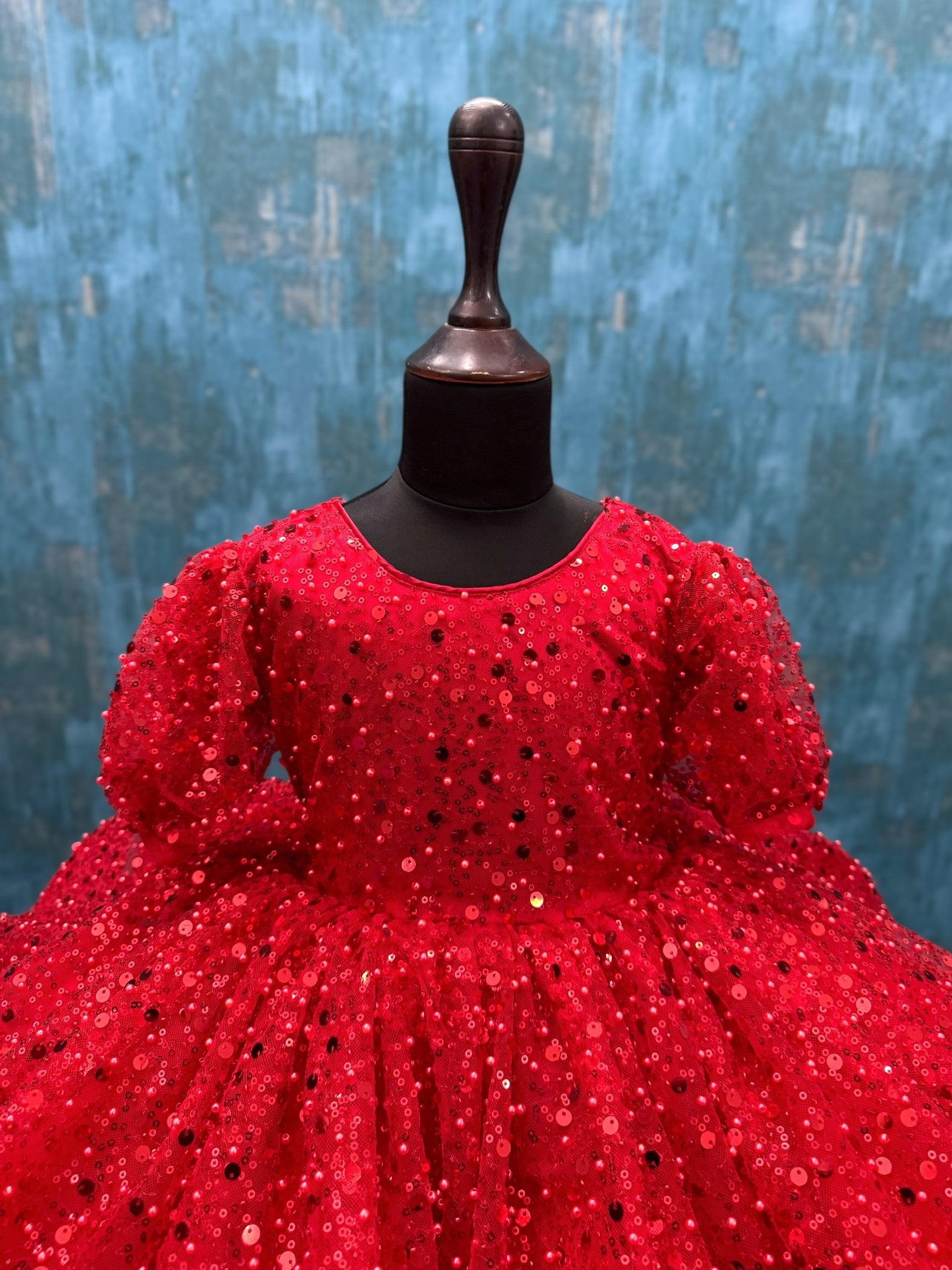 Crimson Sparkle Princess Ball Gown