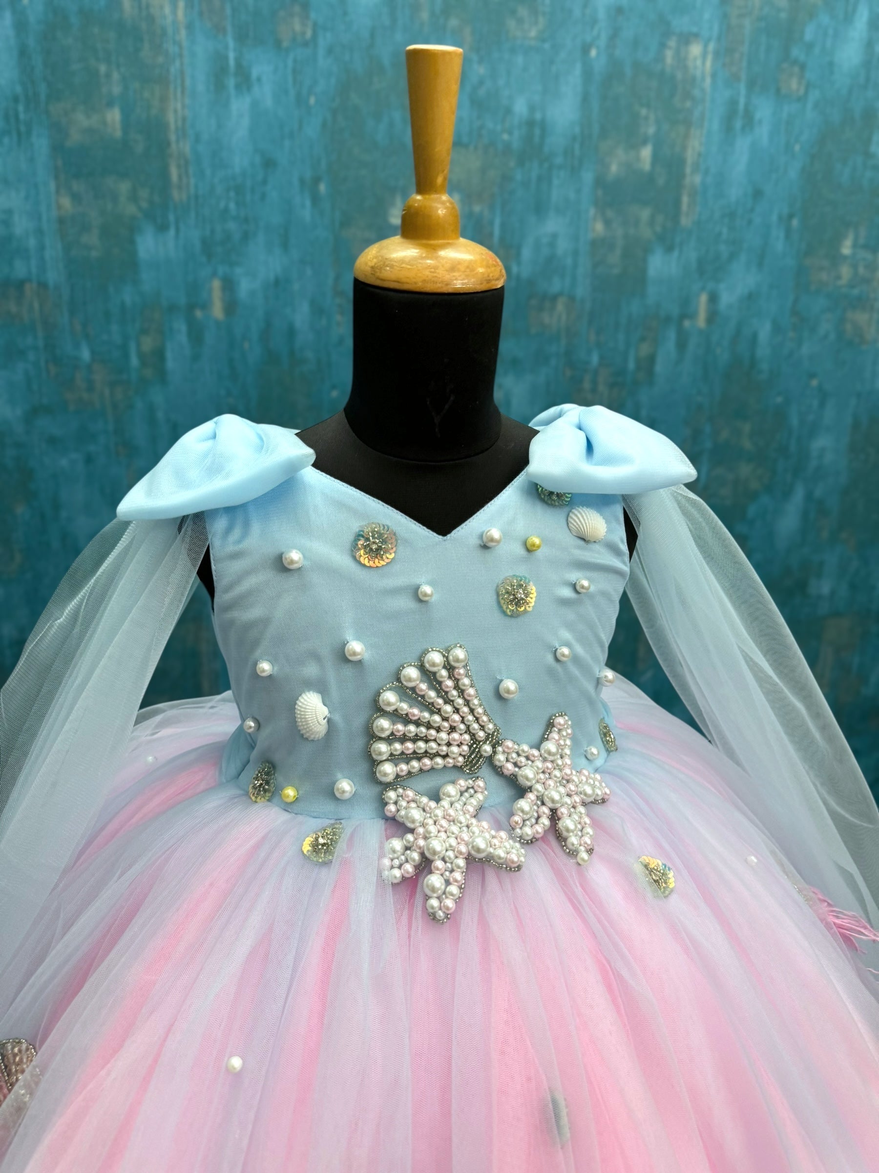 Seashell Blush Pearl Fantasy Princess Gown